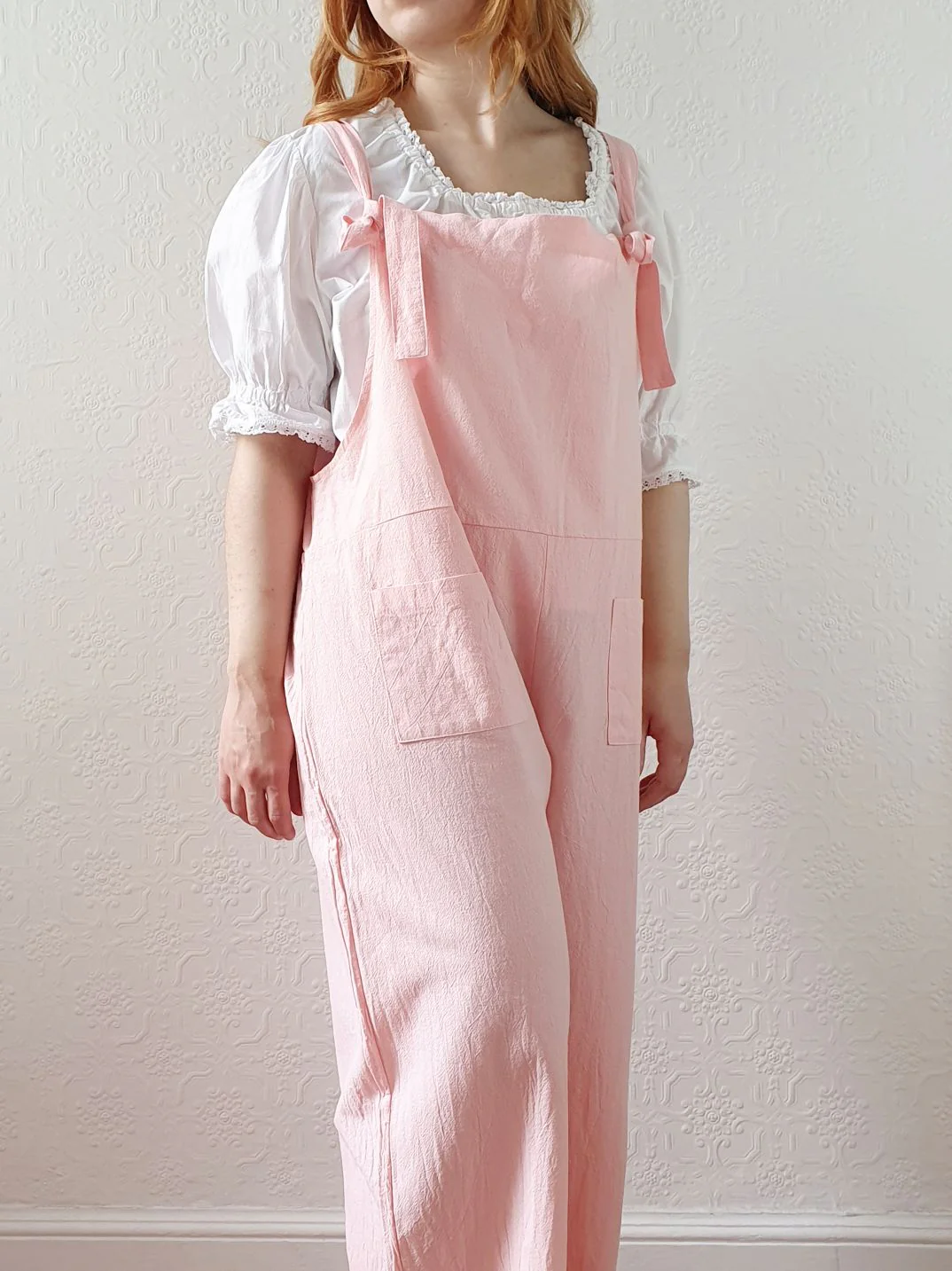 Vintage 80s Pink Cotton Dungarees - XL - Image 13