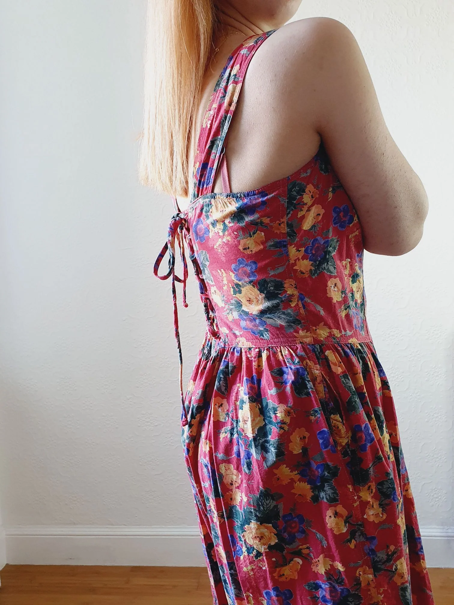 Vintage 80s Red Floral Playsuit - M - Image 5