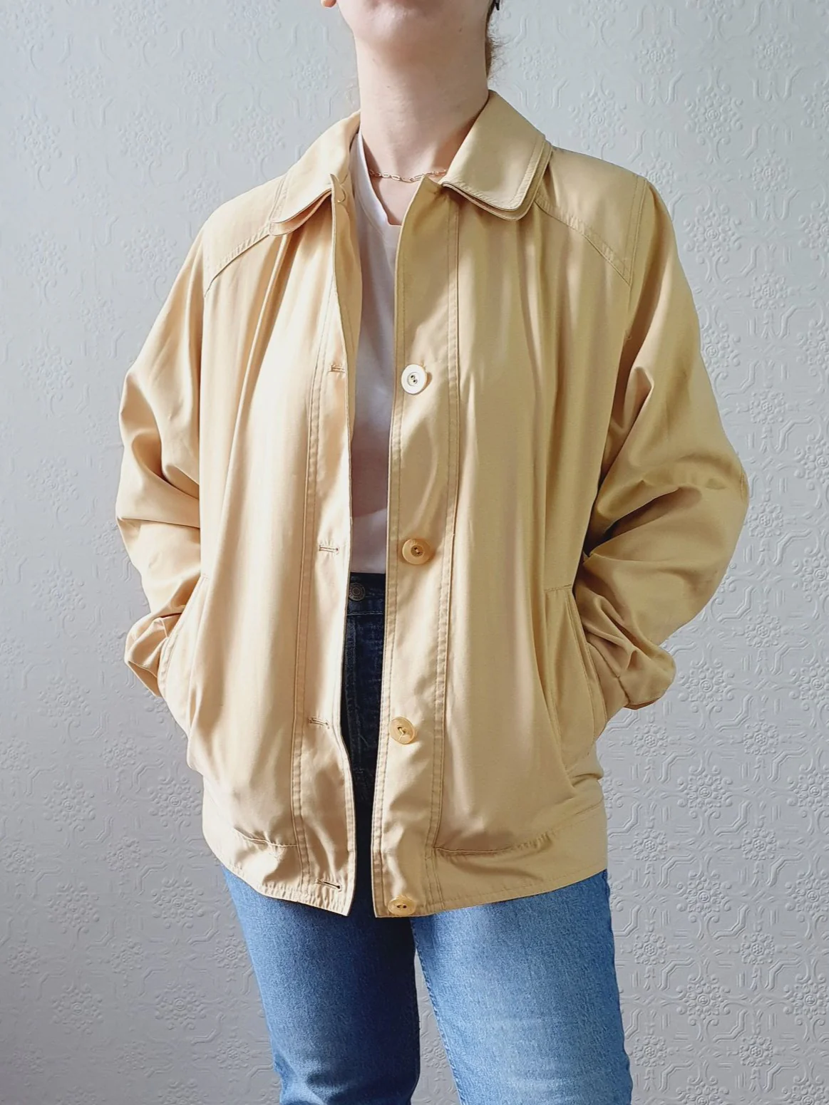 Vintage 80s Sunshine Yellow Lightweight Short Jacket - S/M
