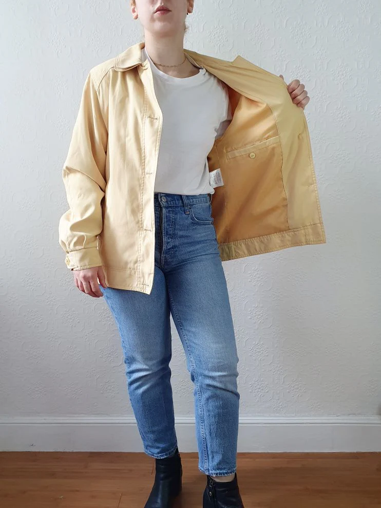 Vintage 80s Sunshine Yellow Lightweight Short Jacket - S/M - Image 15