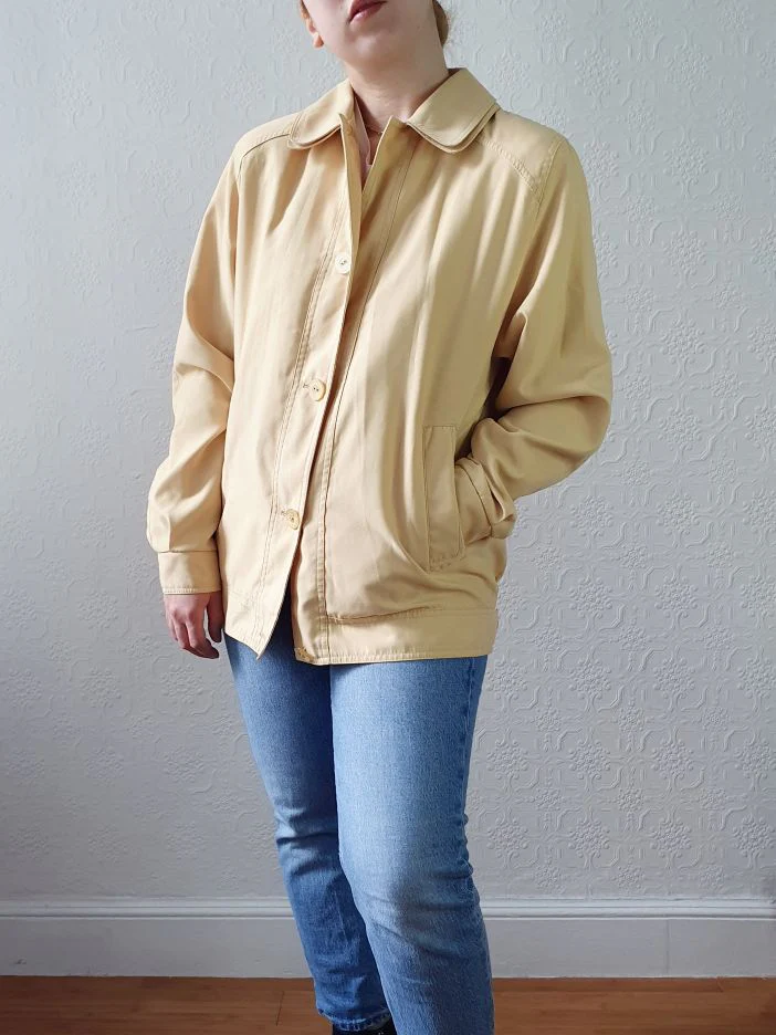 Vintage 80s Sunshine Yellow Lightweight Short Jacket - S/M - Image 2