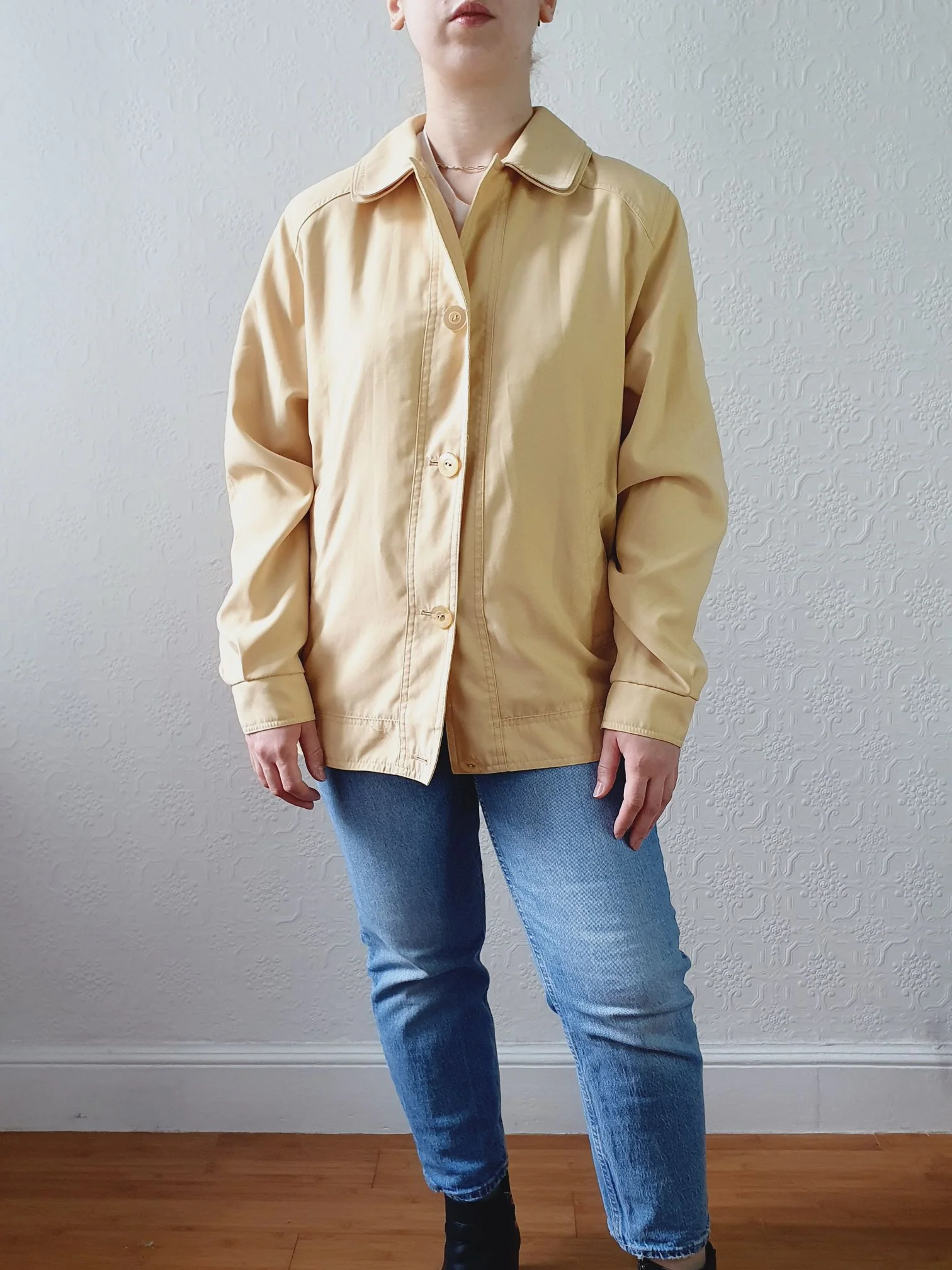 Vintage 80s Sunshine Yellow Lightweight Short Jacket - S/M - Image 3