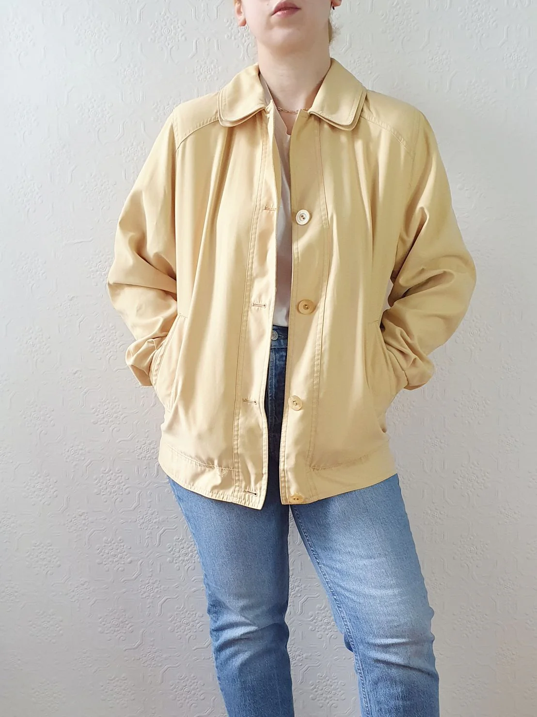 Vintage 80s Sunshine Yellow Lightweight Short Jacket - S/M - Image 4
