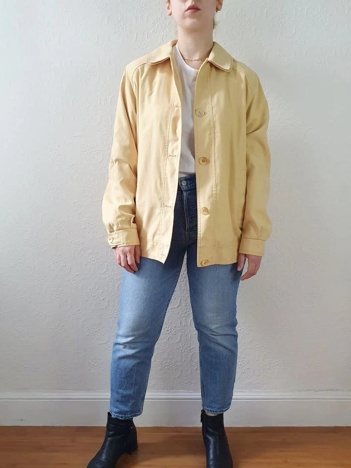 Vintage 80s Sunshine Yellow Lightweight Short Jacket - S/M - Image 5