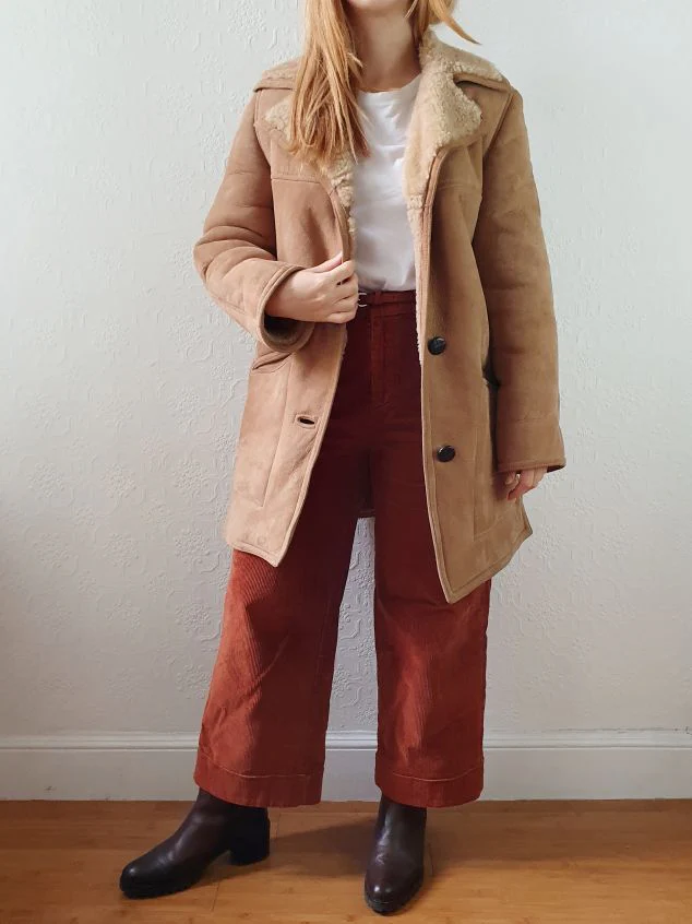 Vintage 80s Tan Genuine 100% Sheepskin Jacket - XS/S - Image 5