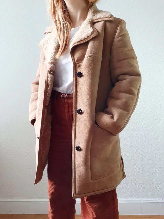Vintage 80s Tan Genuine 100% Sheepskin Jacket - XS/S - Image 9
