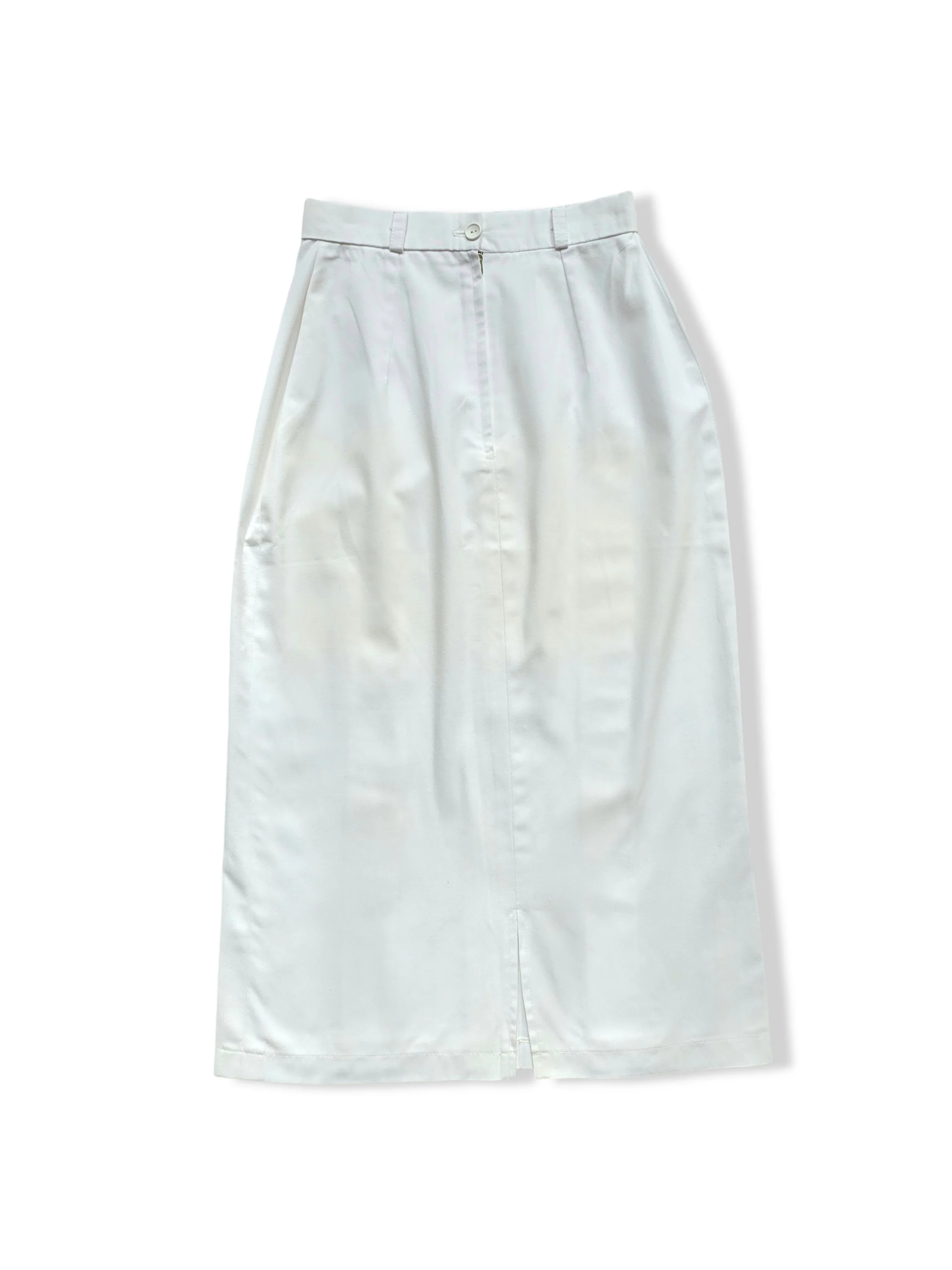 Vintage 80s White Midi Pencil Skirt - XS - Image 3
