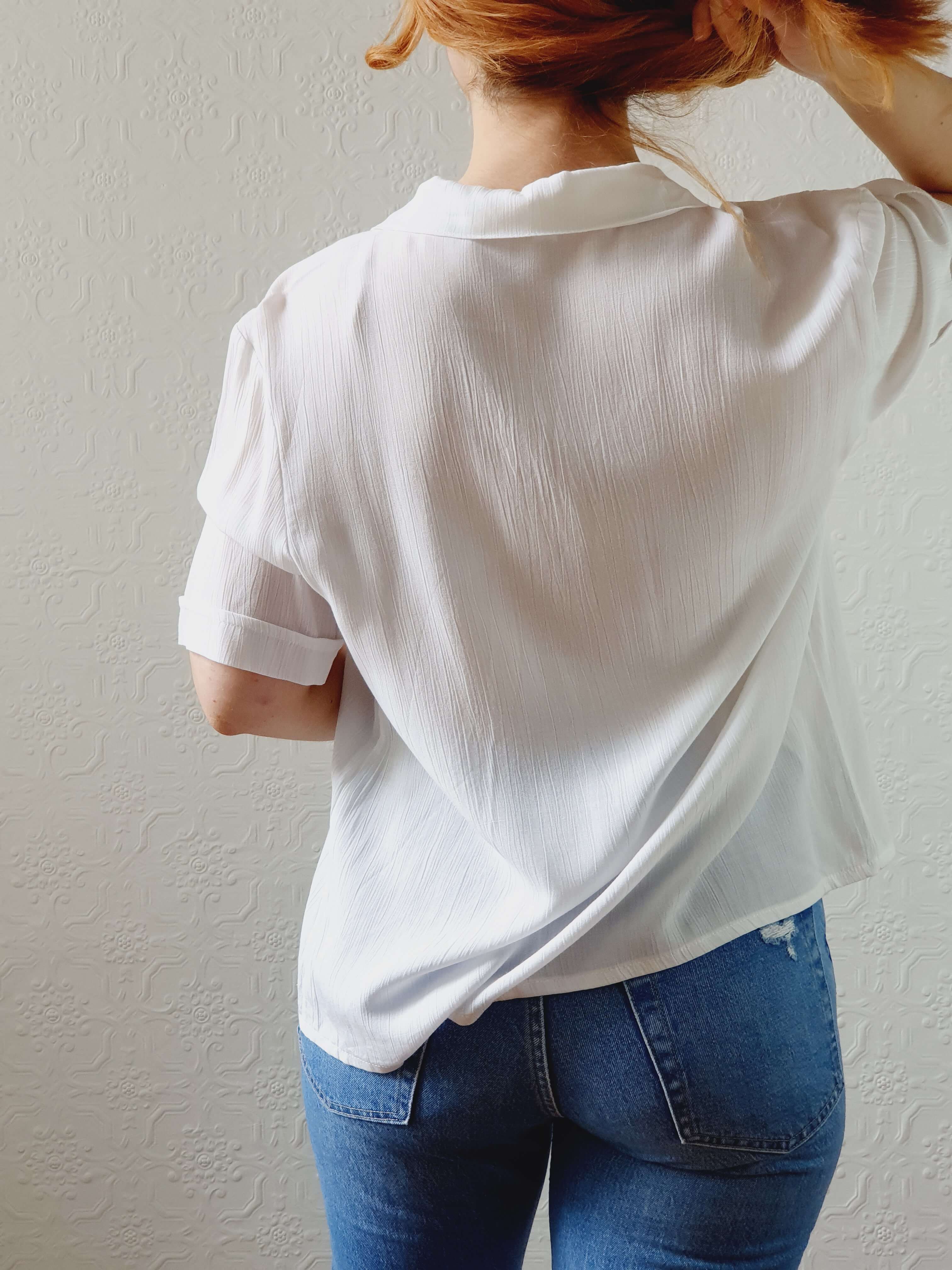 Vintage 80s White Soft Blouse - M/L/XL - Image 6