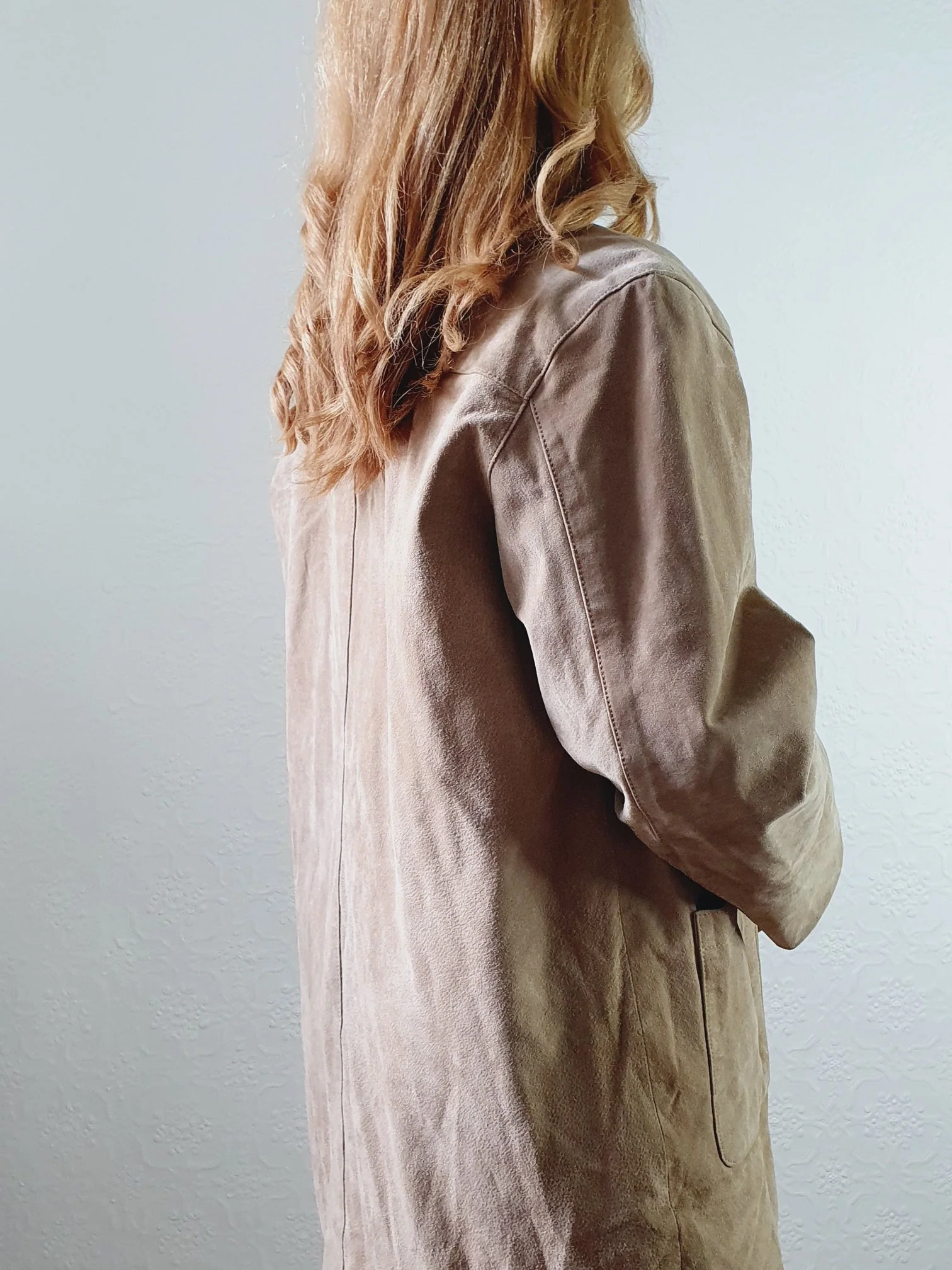 Vintage 90s Beige Genuine Suede Leather Jacket - M/L - Image 7