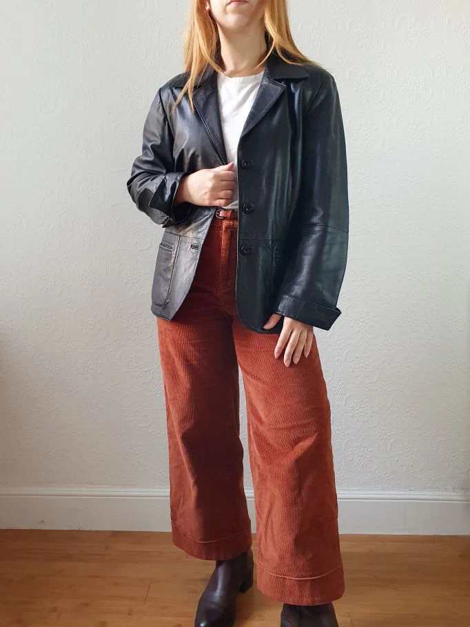 Vintage 90s Black Genuine Leather Blazer Style Jacket - S - Image 14