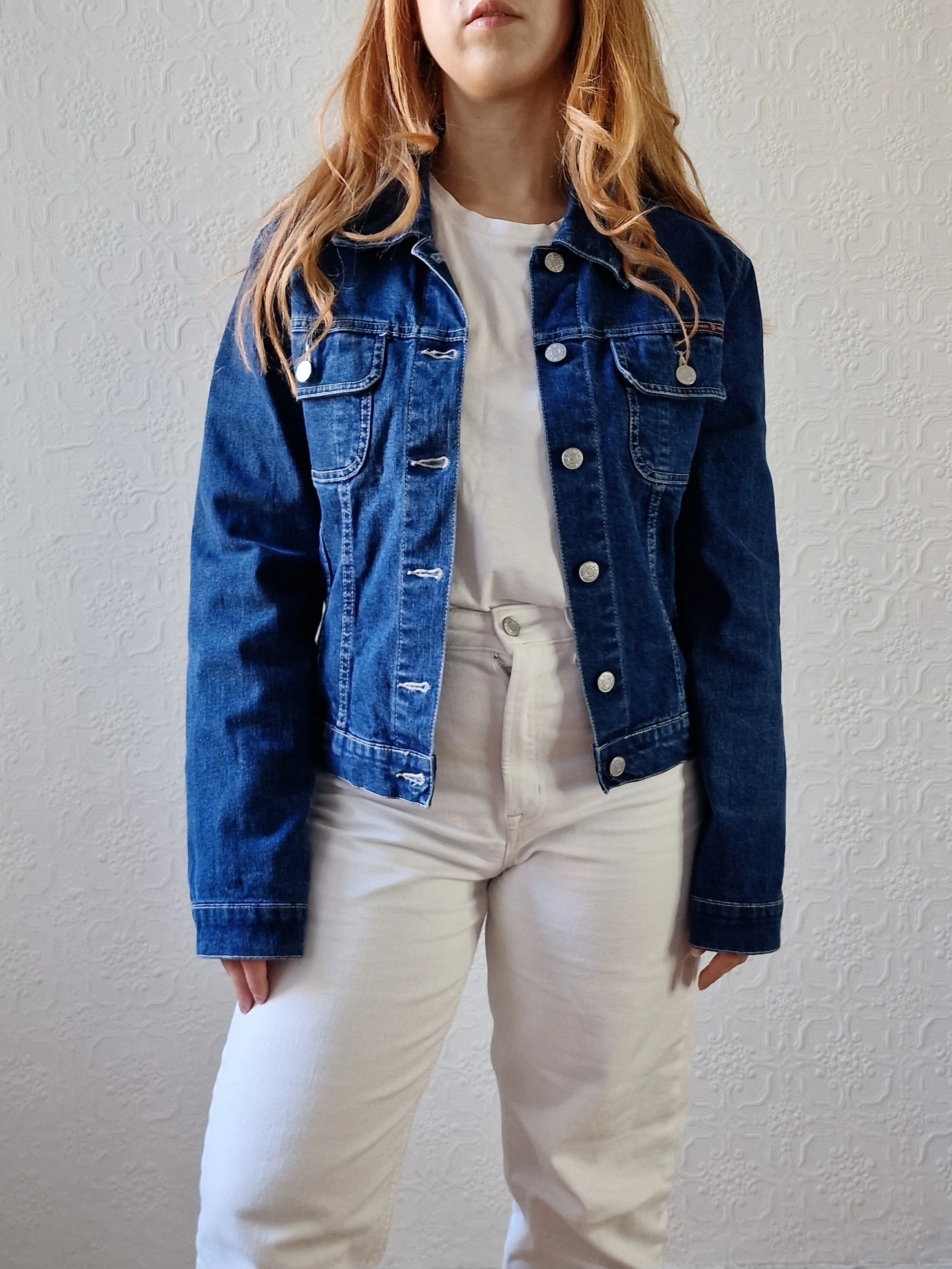 Vintage 90s Dark Blue Short Denim Jacket - XS/S - Image 12