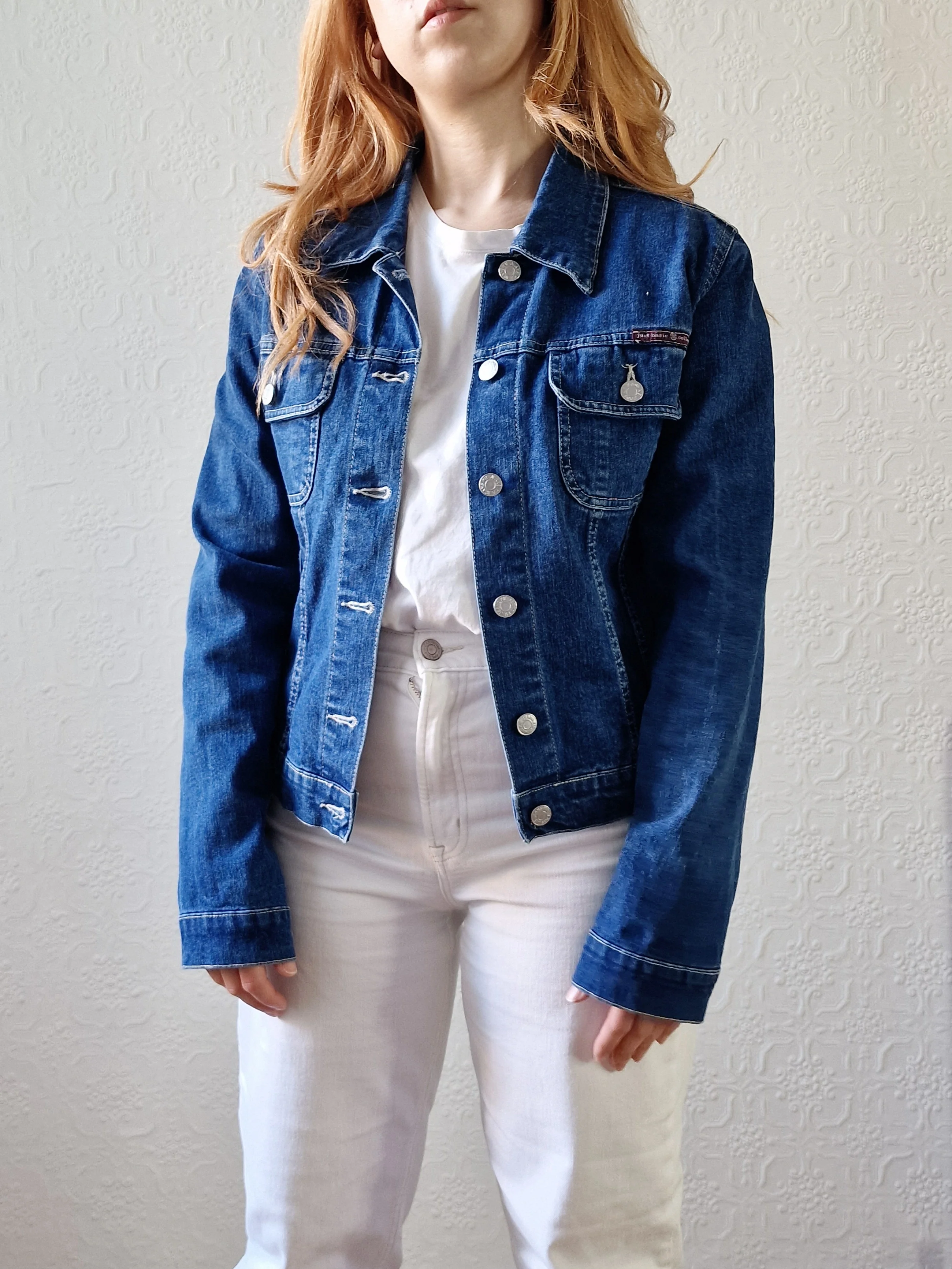 Vintage 90s Dark Blue Short Denim Jacket - XS/S - Image 8
