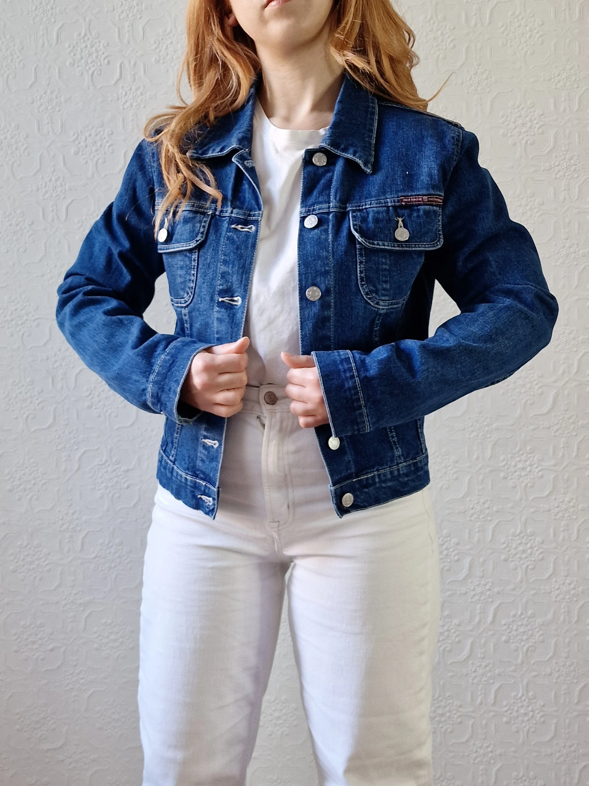 Vintage 90s Dark Blue Short Denim Jacket - XS/S - Image 9