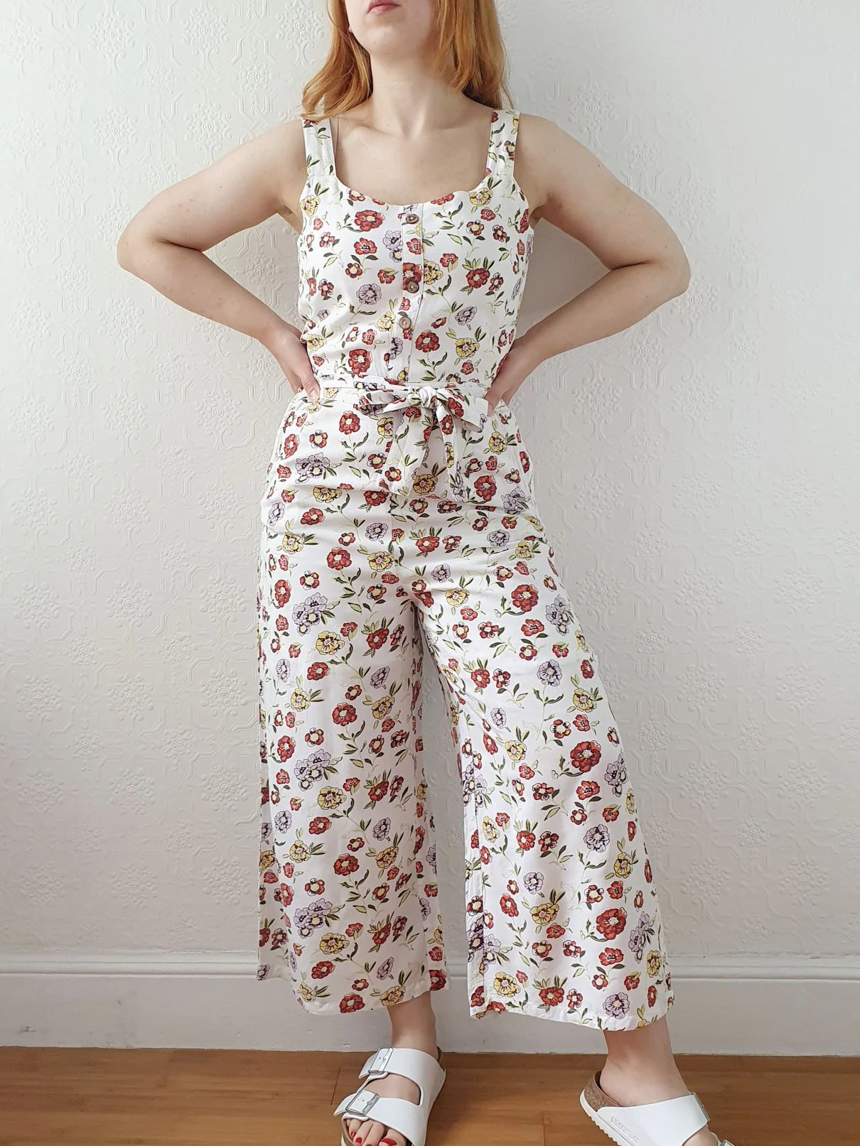 Vintage 90s Floral Sleeveless Jumpsuit - S - Image 2