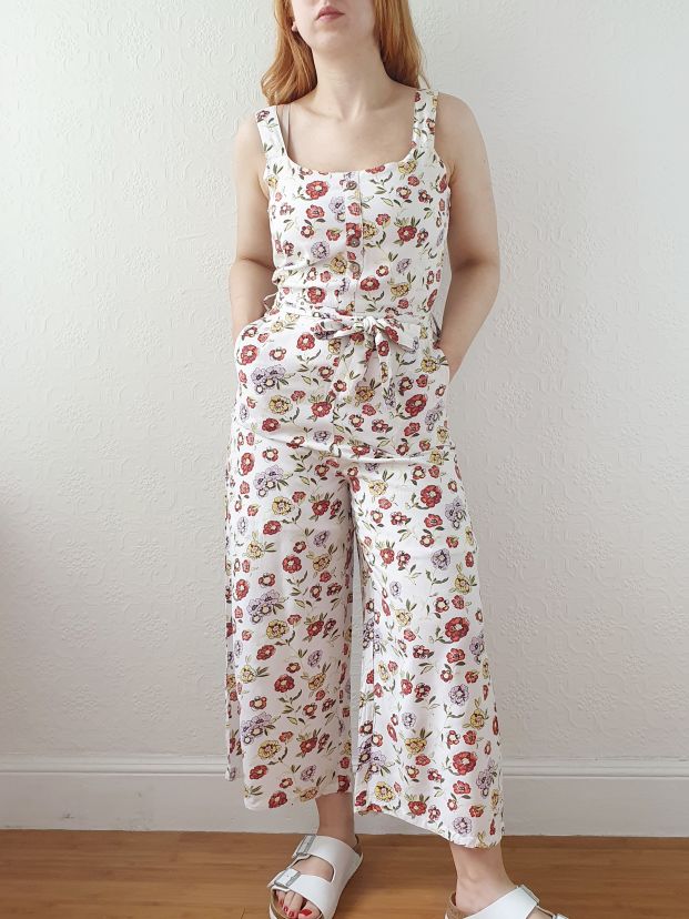 Vintage 90s Floral Sleeveless Jumpsuit - S - Image 3
