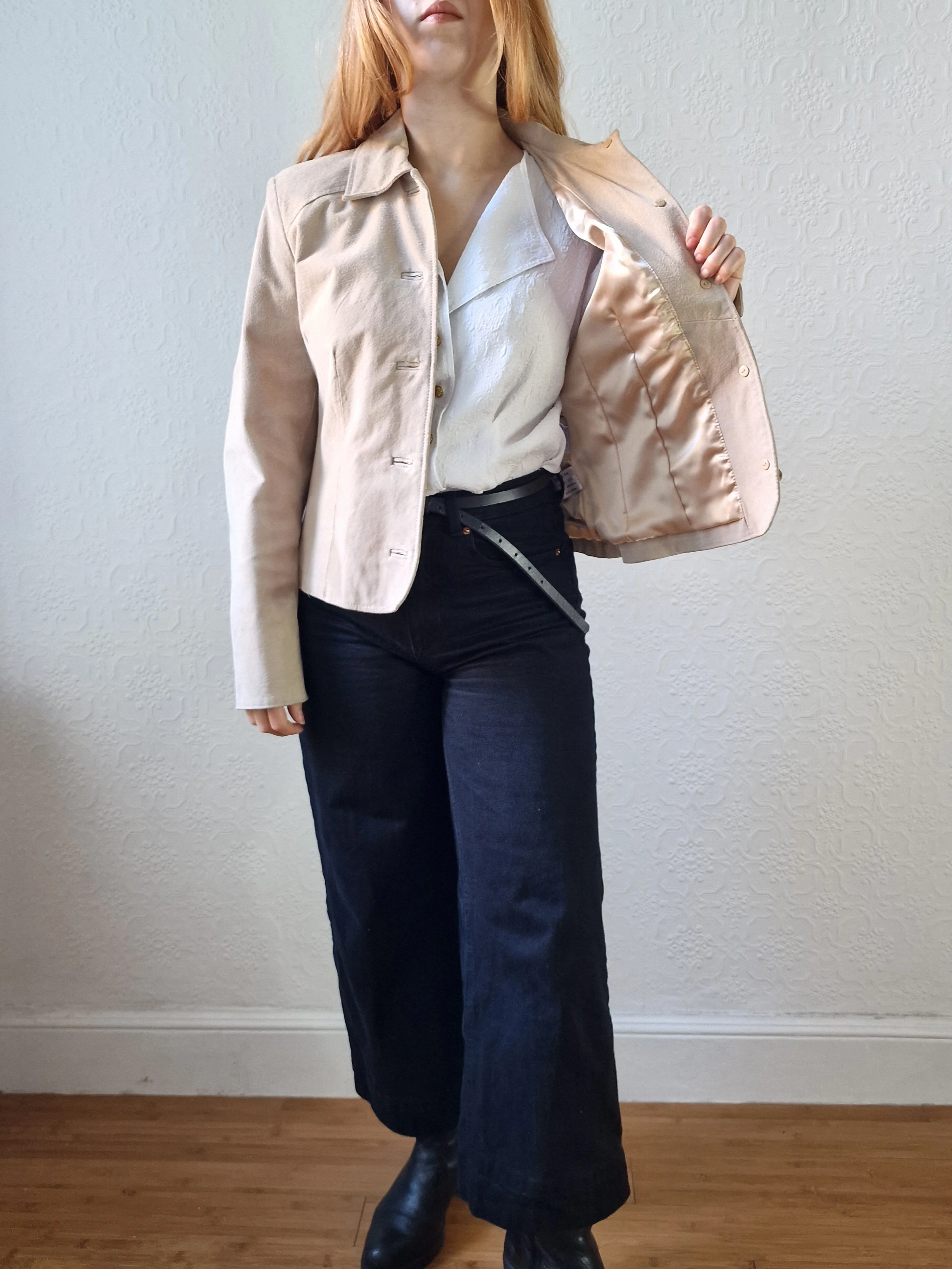 Vintage 90s Light Beige Genuine Suede Leather Jacket - XS/S - Image 12