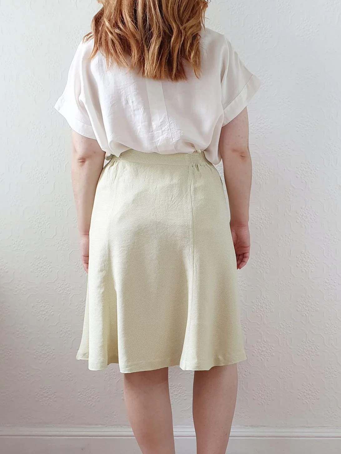 Vintage 90s Light Green Gingham A-line Skirt - M - Image 9