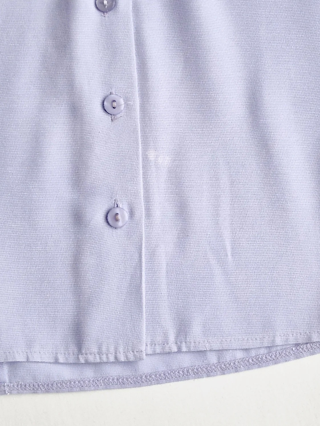 Vintage 90s Lilac Purple Button Down Half Sleeve Blouse - M/L - Image 9