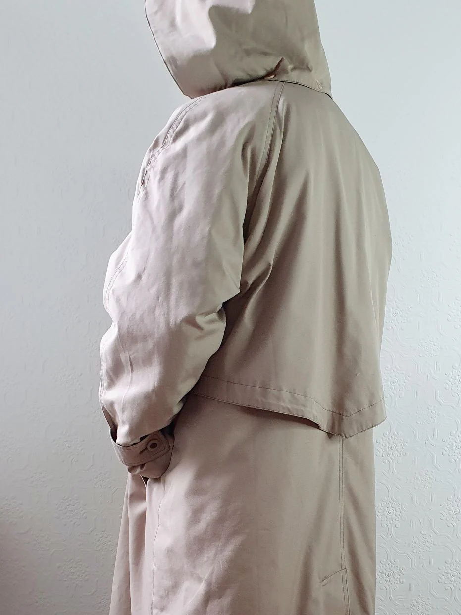 Vintage 90s Long Puffer Beige Jacket with Detachable Hood - M/L - Image 12
