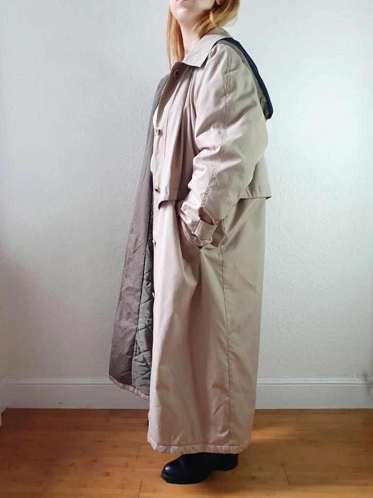 Vintage 90s Long Puffer Beige Jacket with Detachable Hood - M/L - Image 4