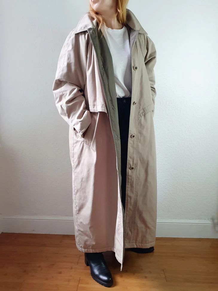 Vintage 90s Long Puffer Beige Jacket with Detachable Hood - M/L - Image 7