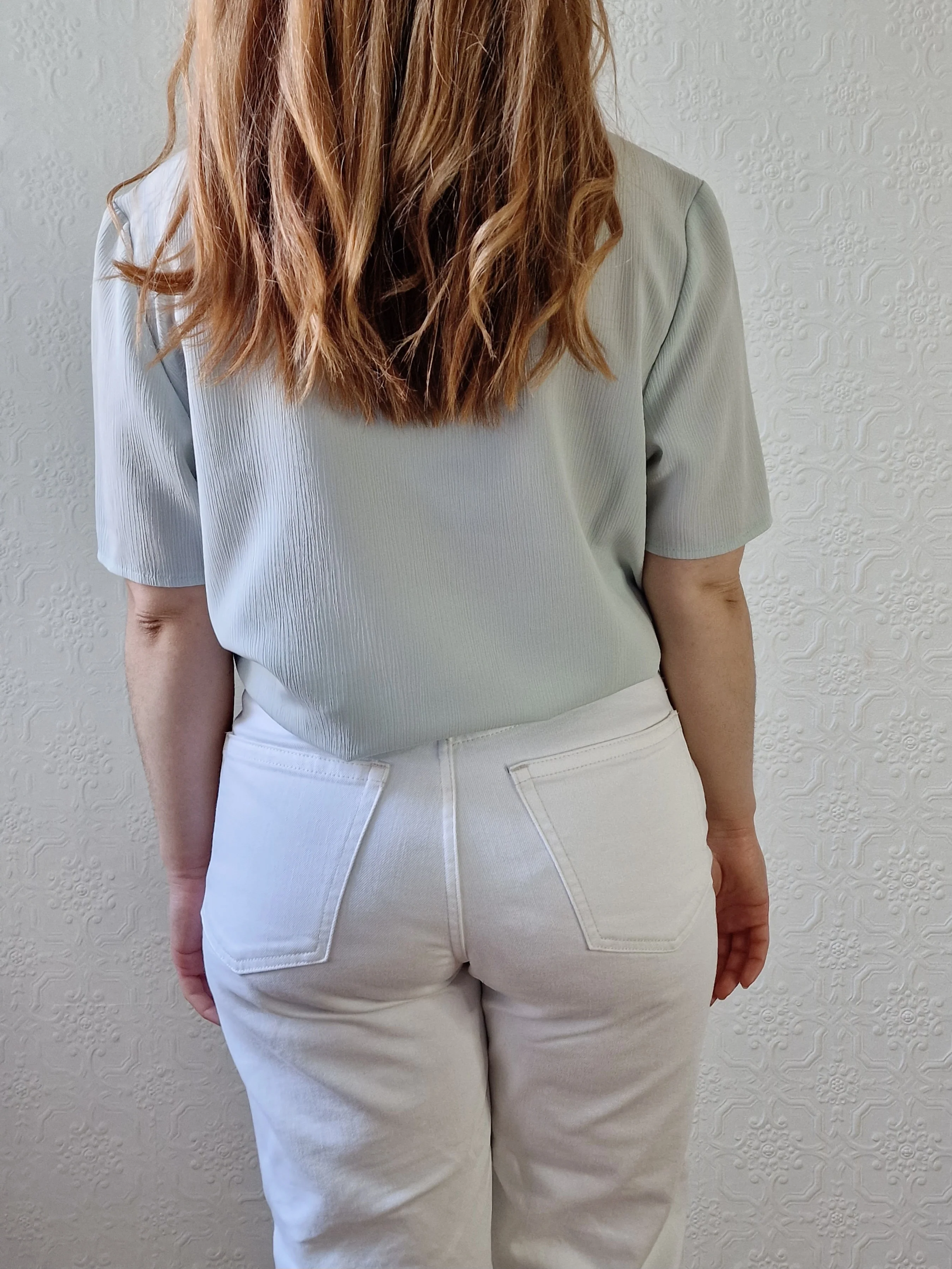 Vintage 90s Mint Green Button Down Half Sleeve Blouse - M/L - Image 5