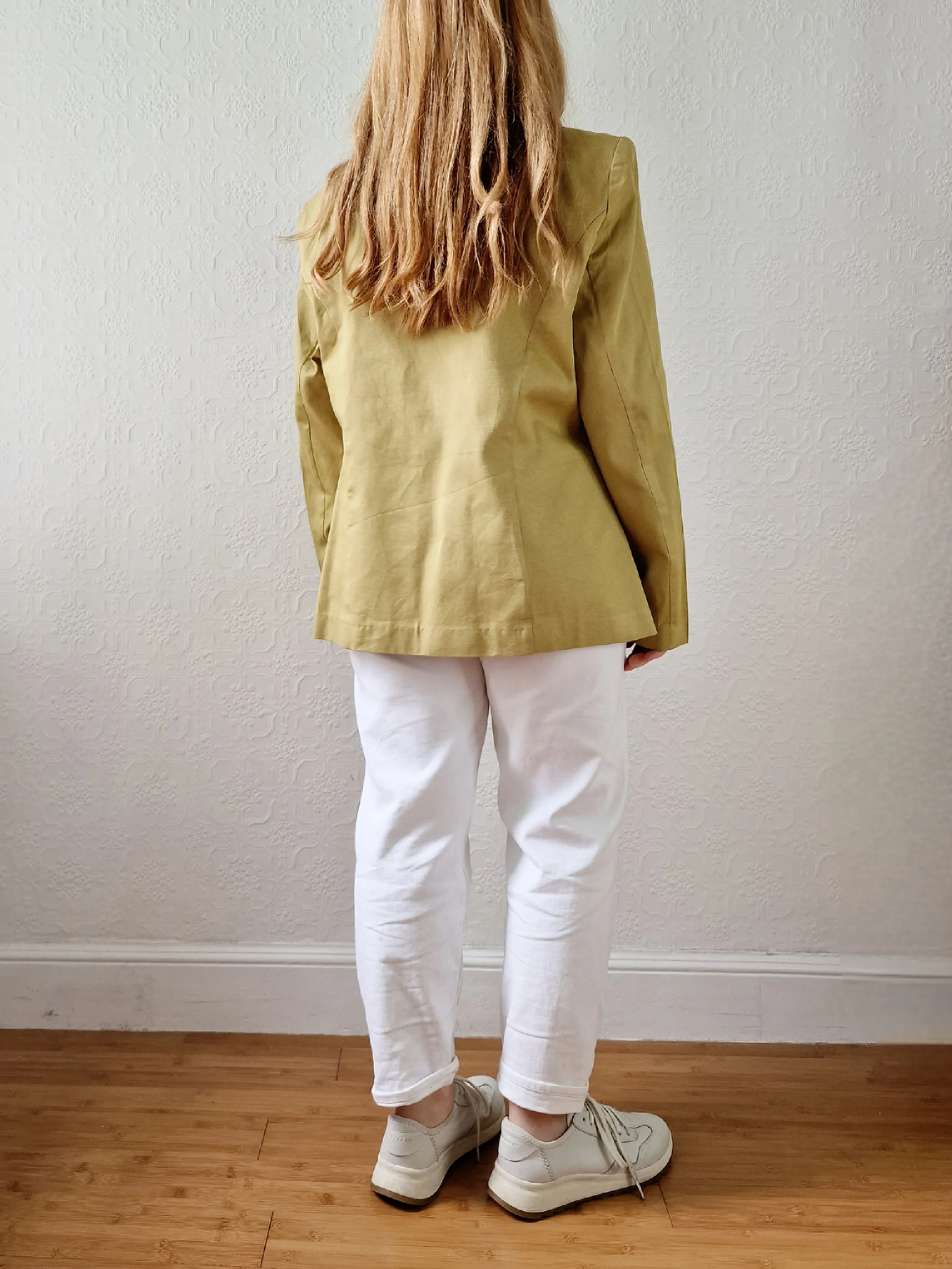 Vintage 90s Mustard Lightweight Cotton Blazer Style Jacket - M - Image 5