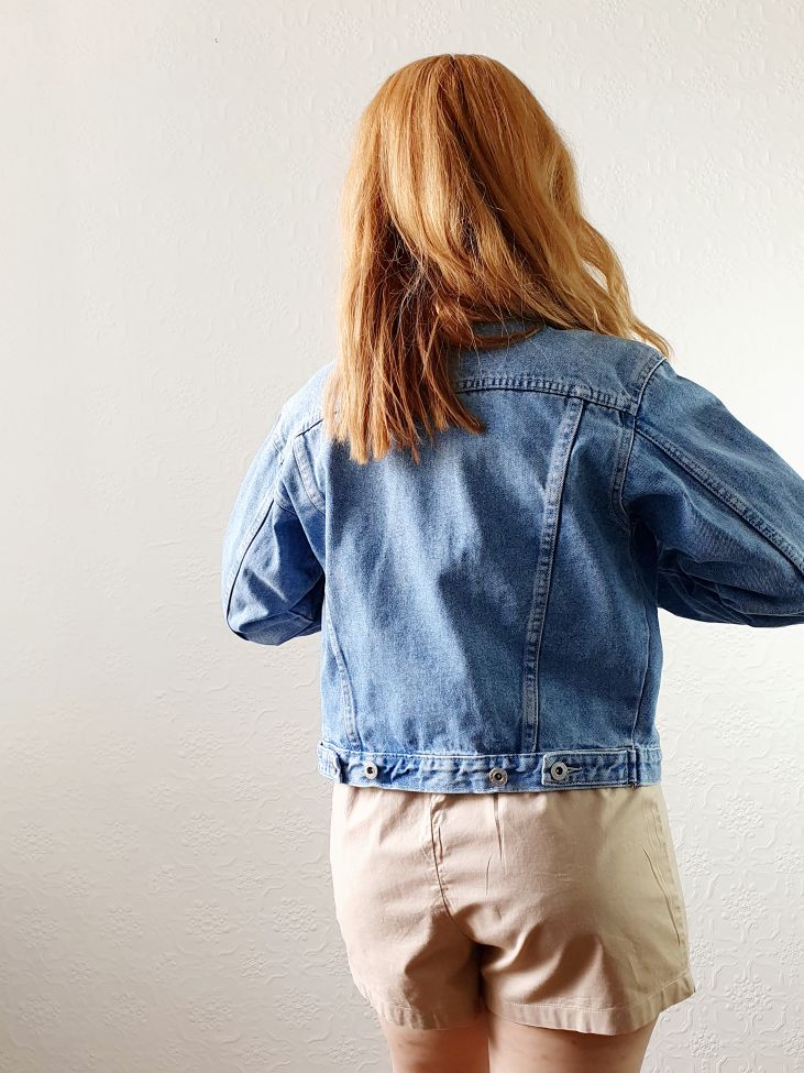 Vintage 90s Short Denim Jacket - S - Image 7