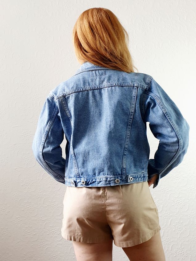 Vintage 90s Short Denim Jacket - S - Image 8
