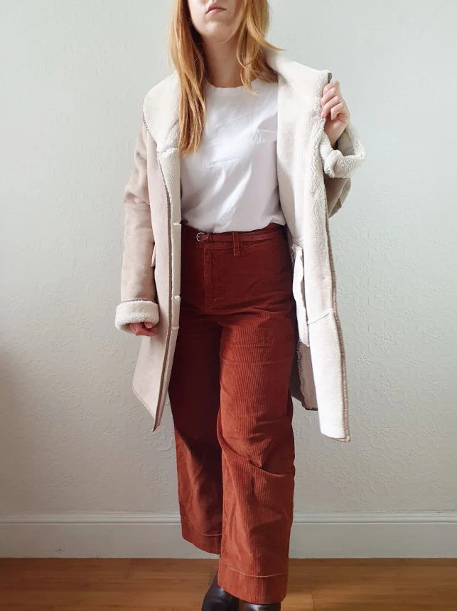 Vintage 90s Taupe Faux Sheepskin Jacket - XS - Image 8