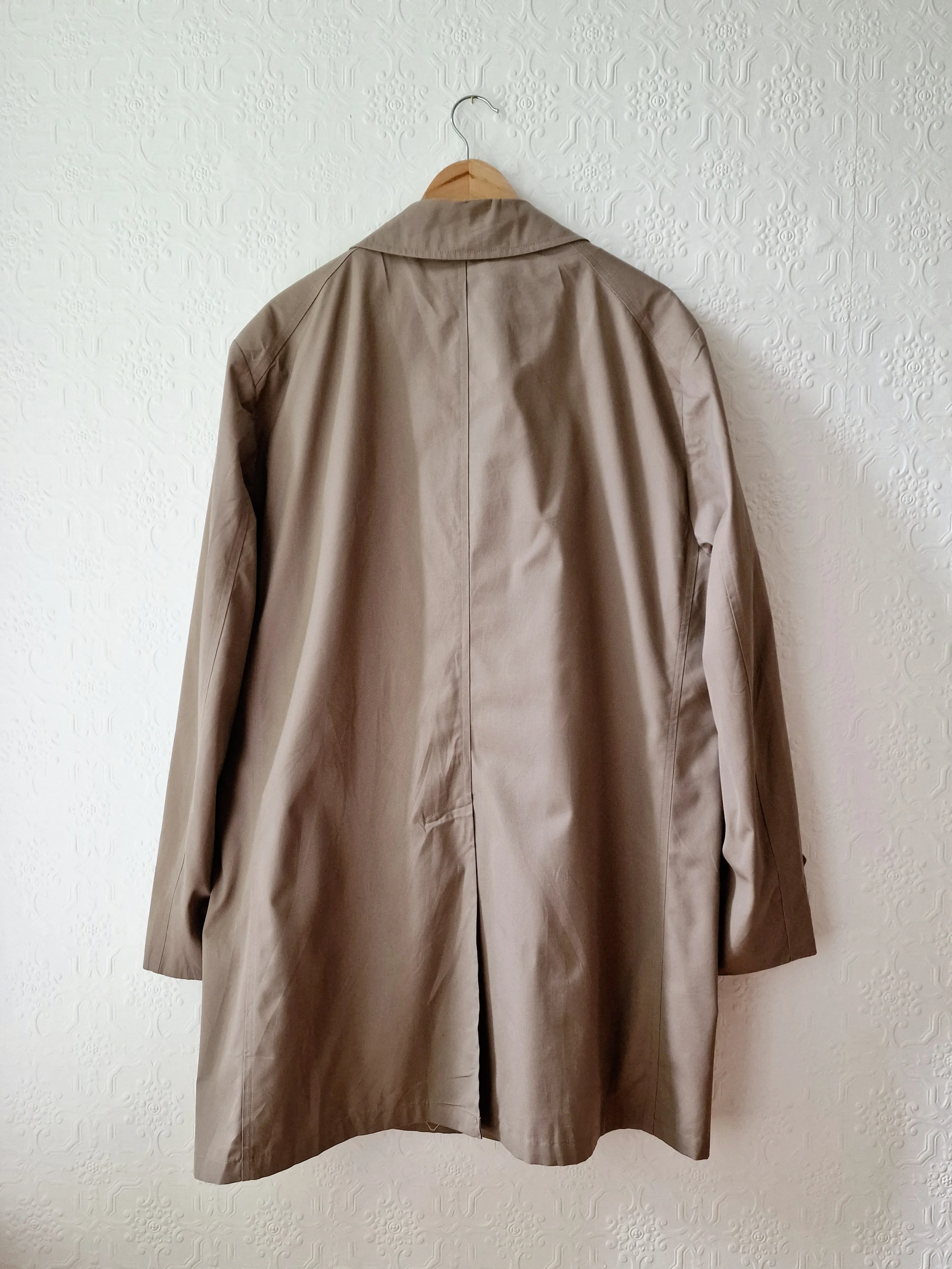 Vintage 90s Taupe Grey Single Breasted Trench - XL - Image 8
