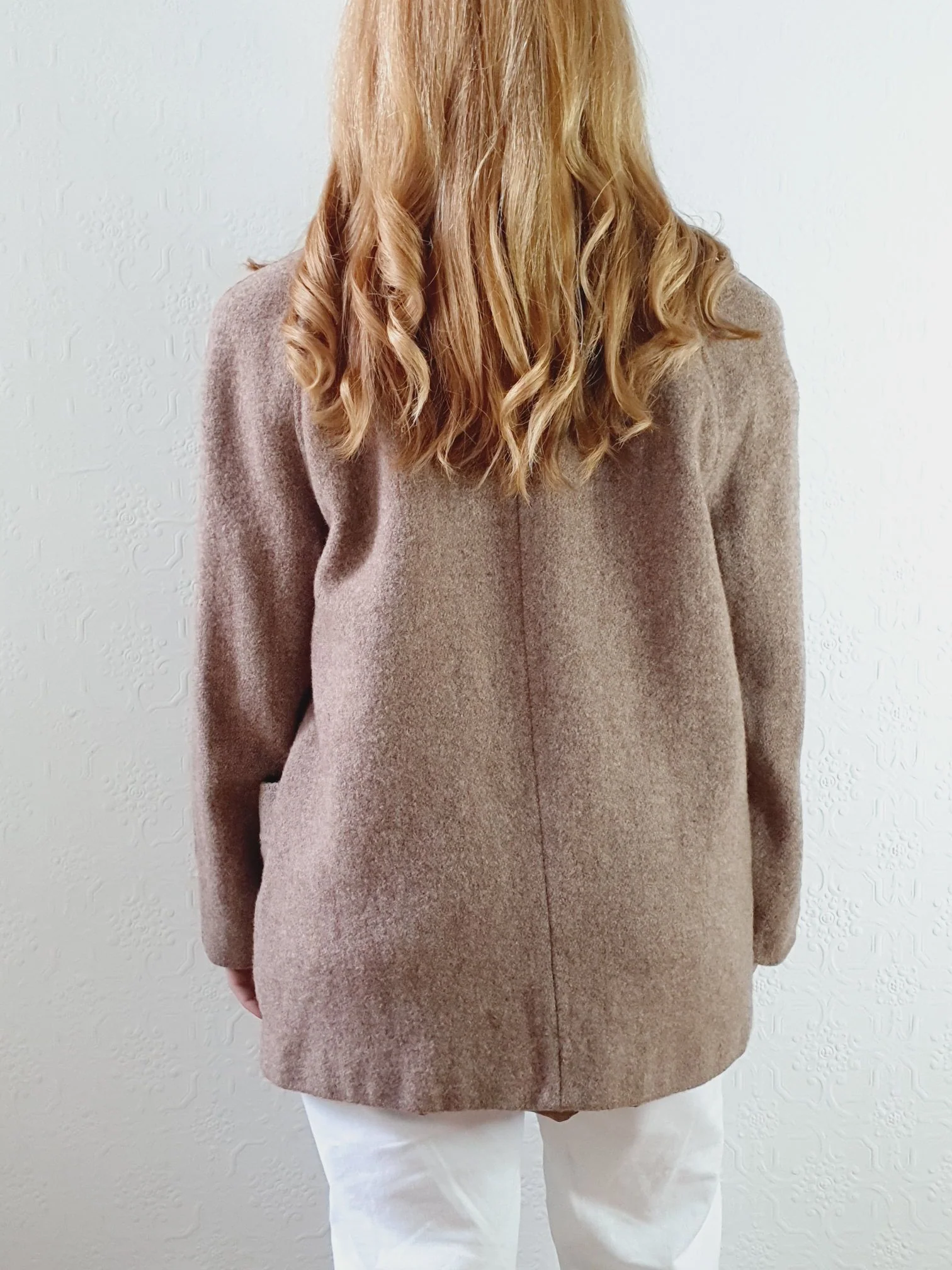 Vintage 90s Taupe Pure Wool Pea Coat - S/M - Image 7
