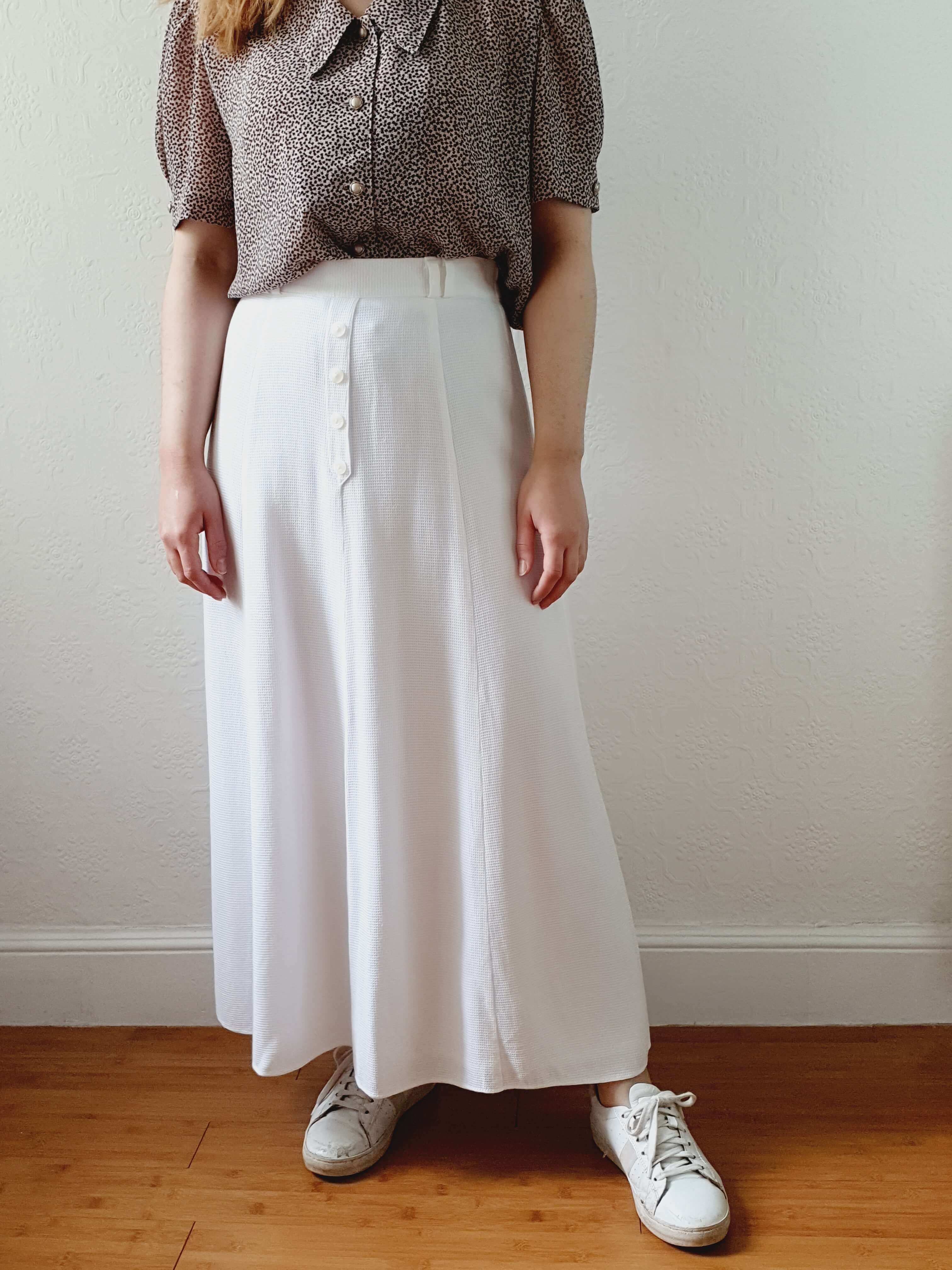 Vintage 90s White A-line Tennis Style Skirt - S/M - Image 12