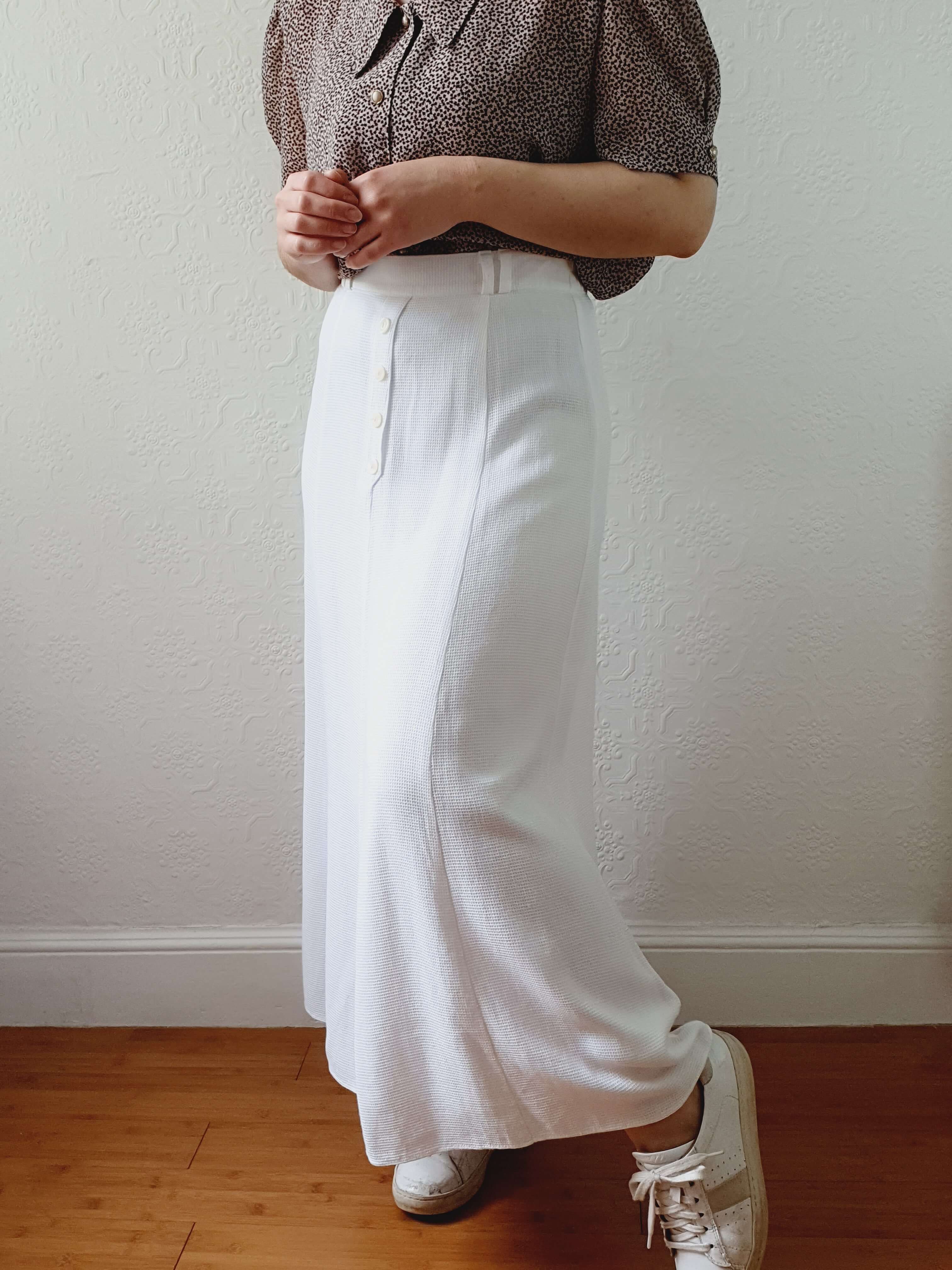Vintage 90s White A-line Tennis Style Skirt - S/M - Image 15