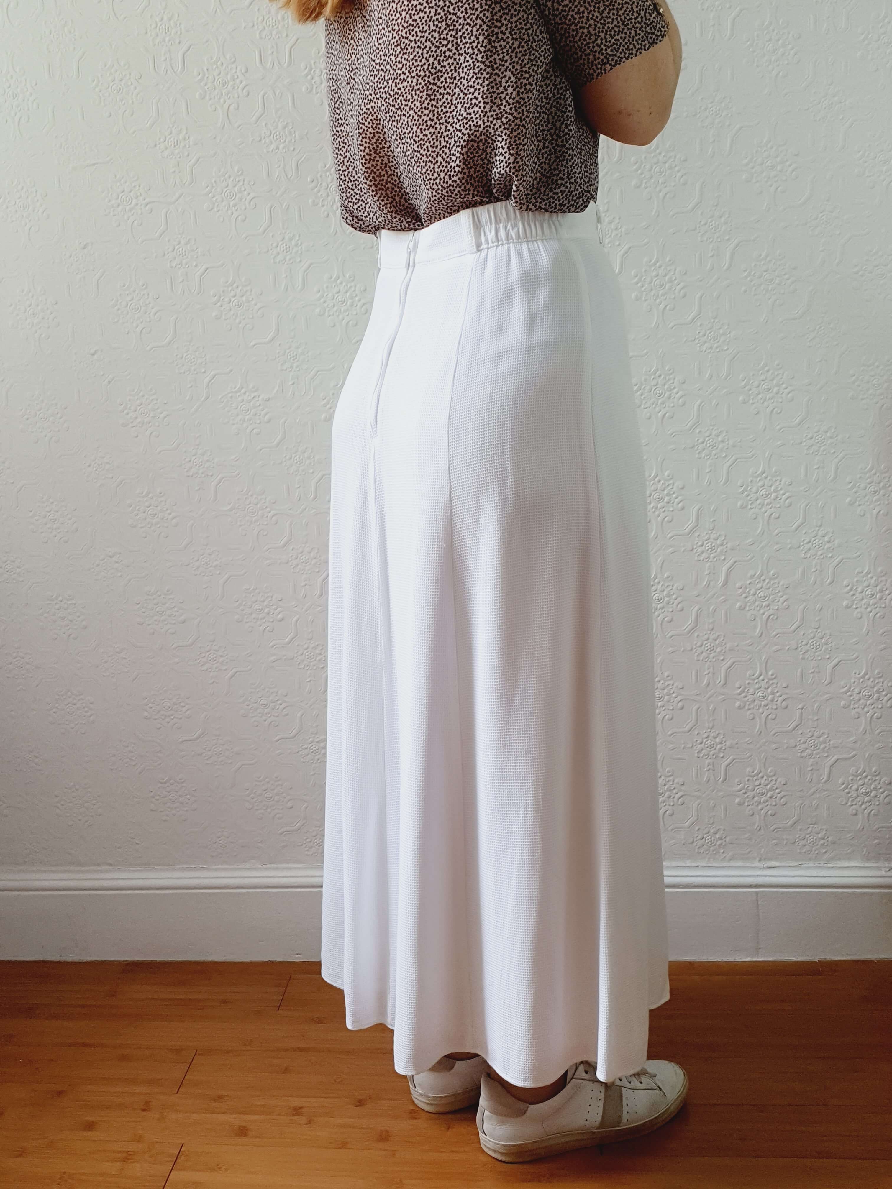 Vintage 90s White A-line Tennis Style Skirt - S/M - Image 6