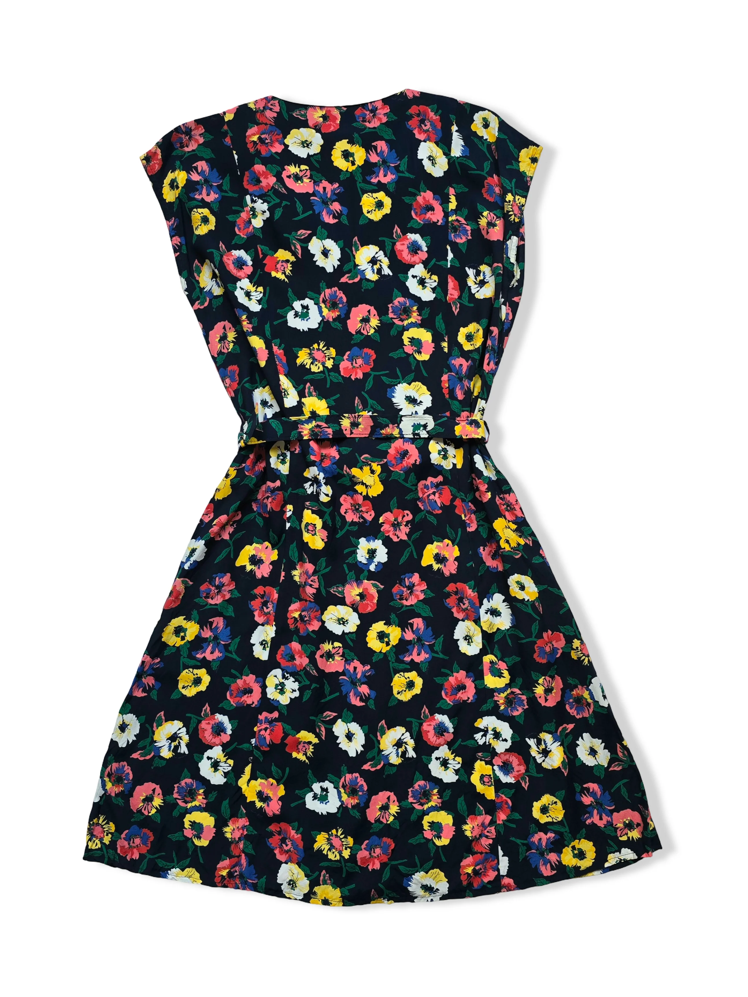 Vintage Floral Print Button Up Midi Dress - M - Image 5
