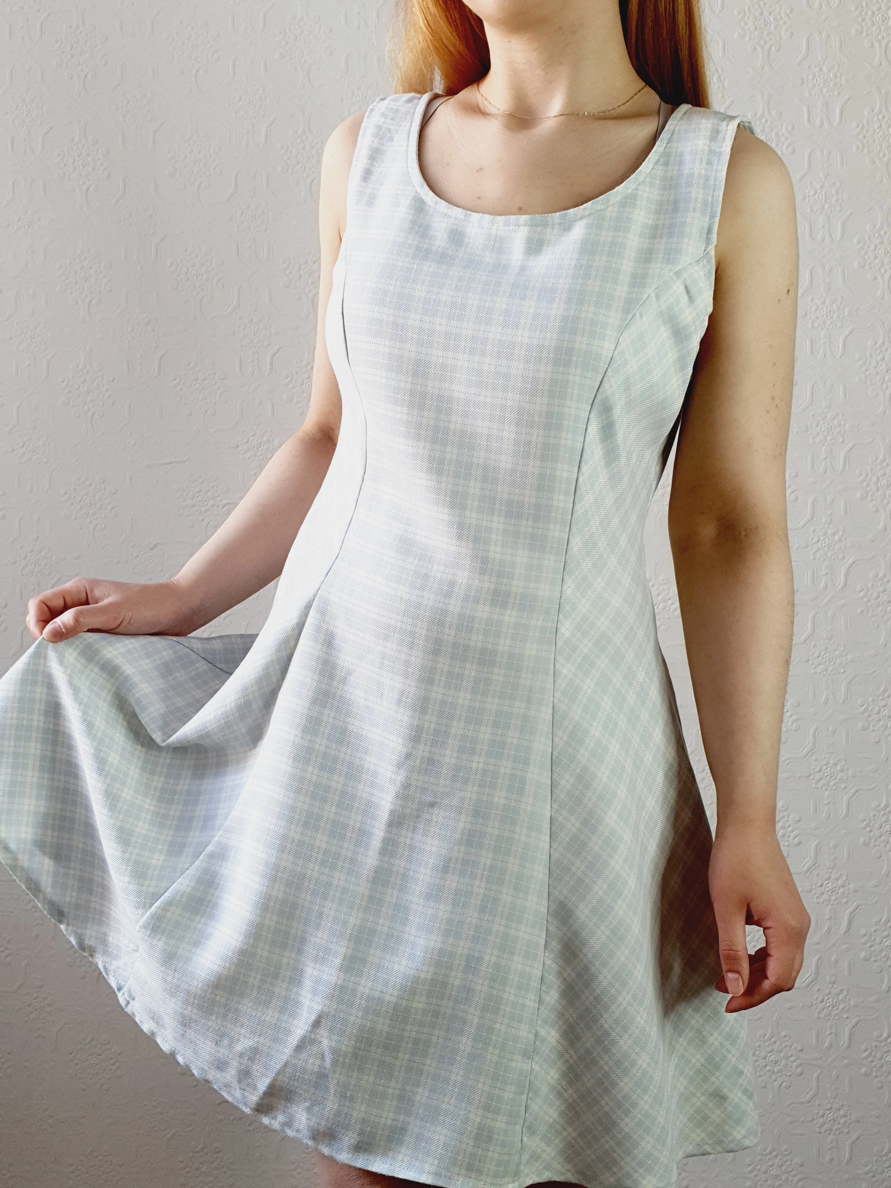 Vintage A-line Gingham Dress • S-M - Image 2