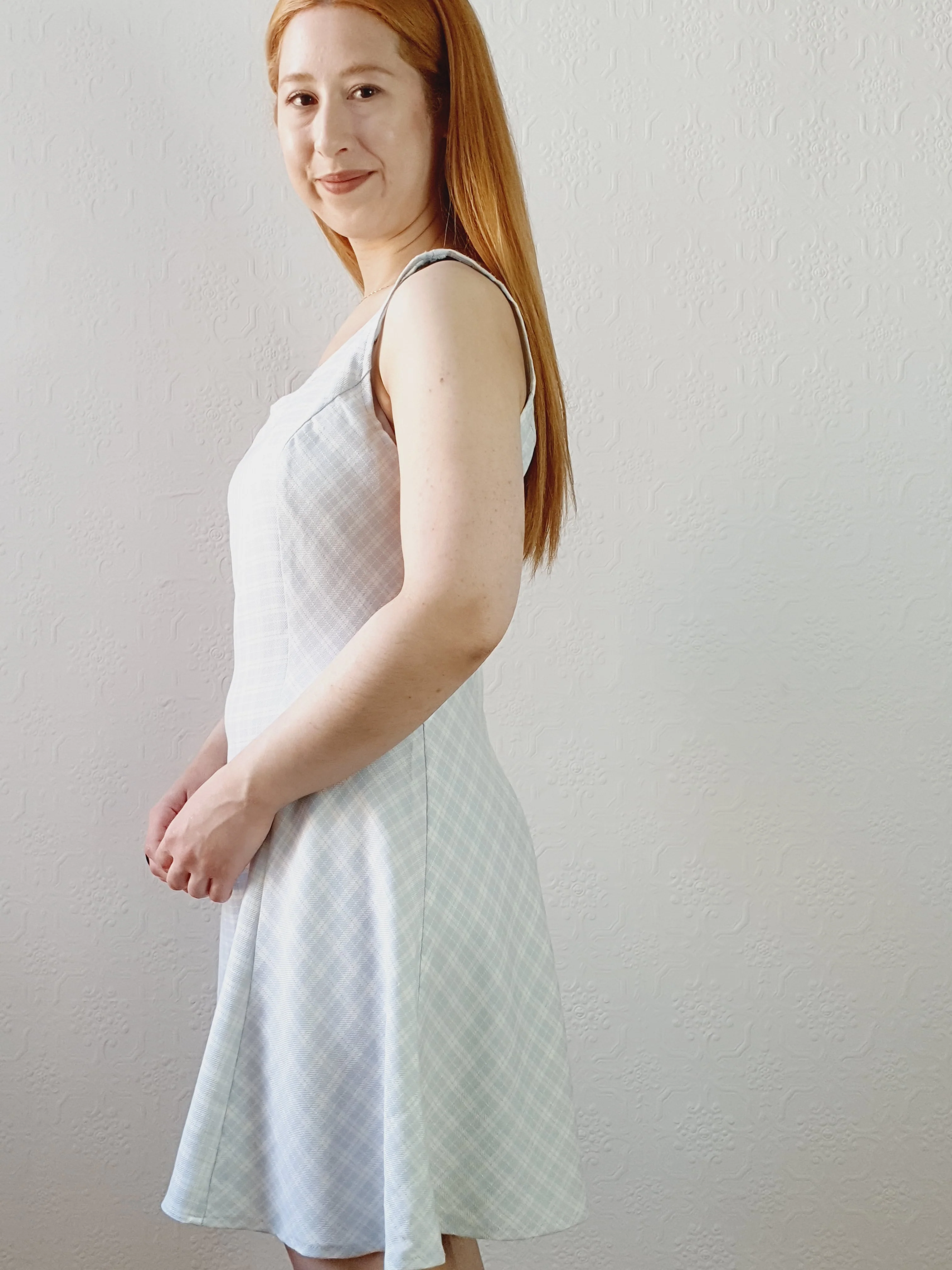 Vintage A-line Gingham Dress • S-M - Image 3