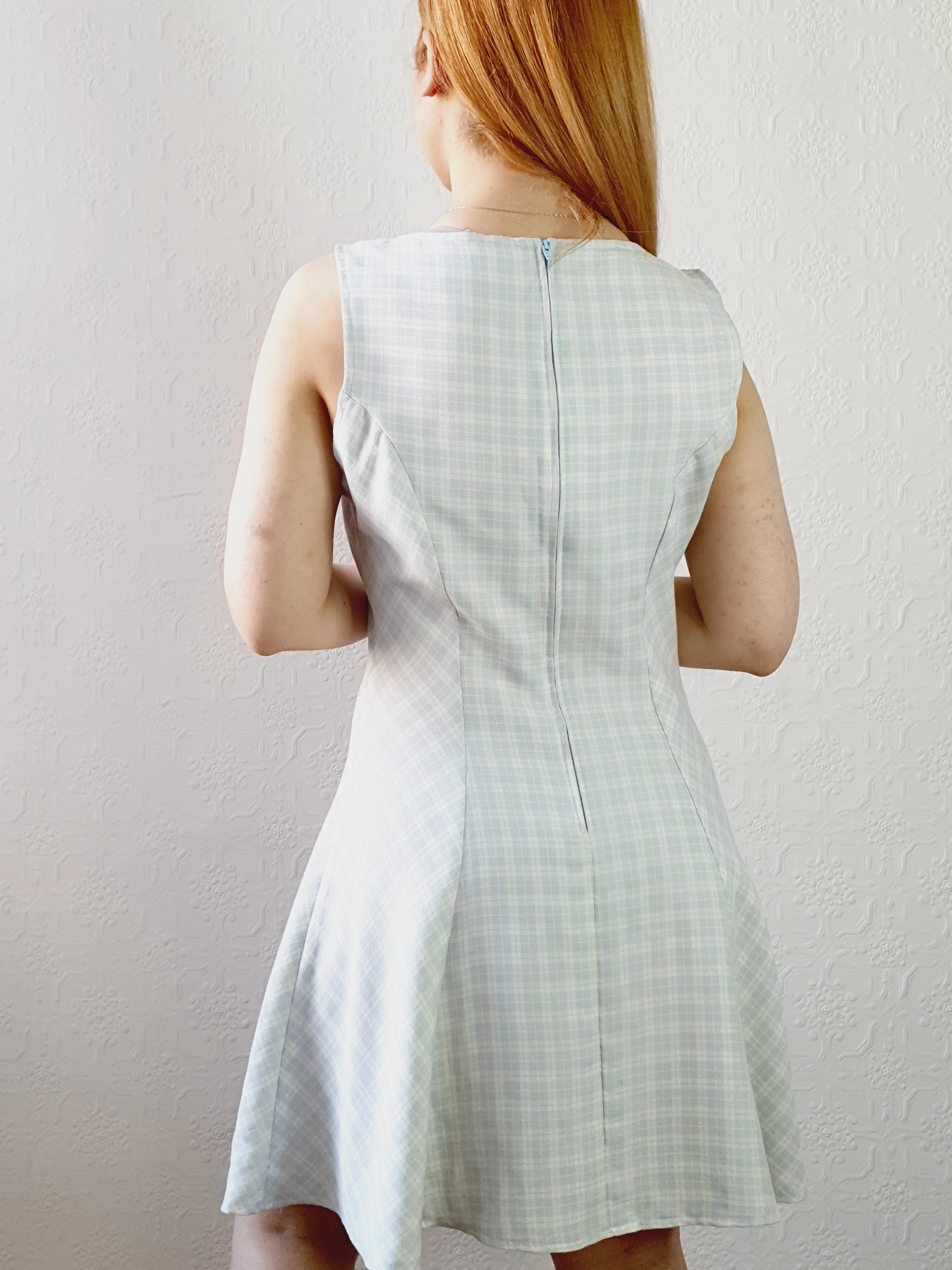 Vintage A-line Gingham Dress • S-M - Image 4