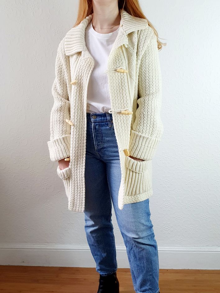 Vintage Aran Style Cardigan - M/L
