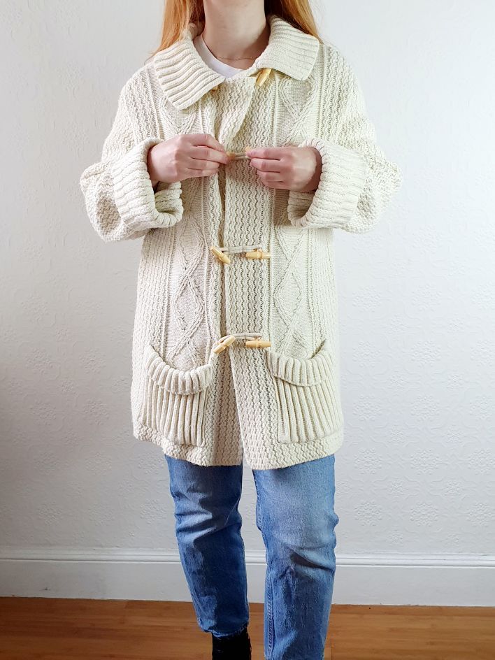 Vintage Aran Style Cardigan - M/L - Image 2