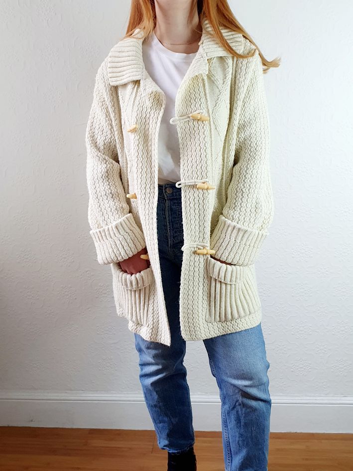 Vintage Aran Style Cardigan - M/L - Image 7