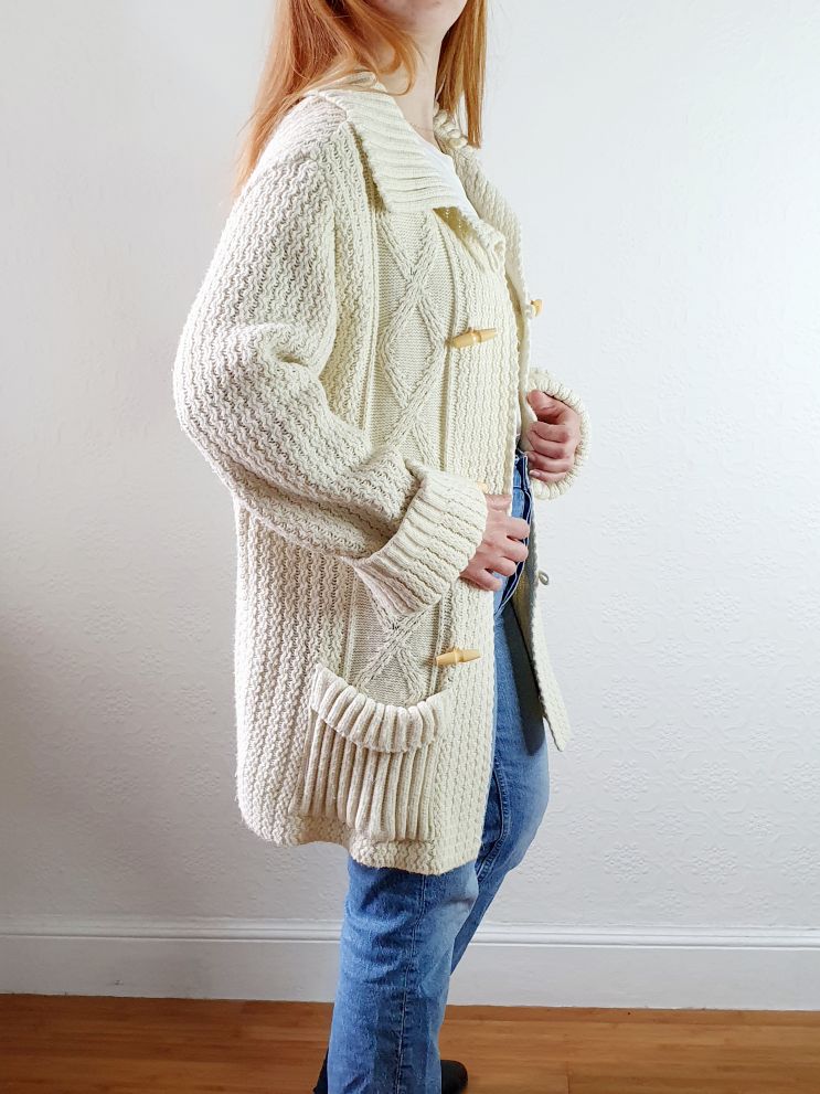 Vintage Aran Style Cardigan - M/L - Image 8