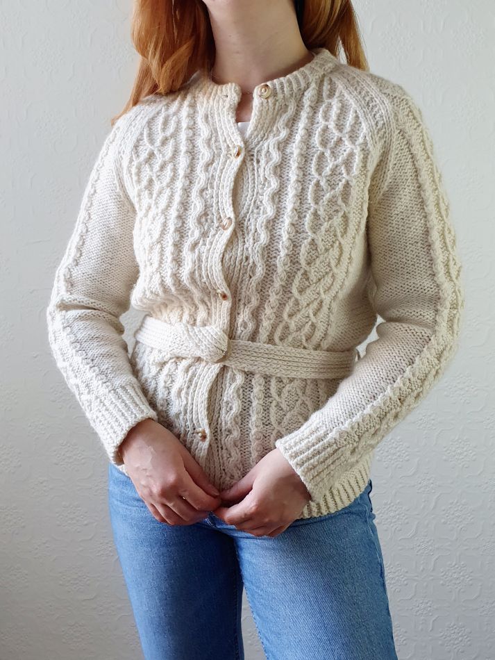 Vintage Arran Belted Cardigan - XS - Image 2