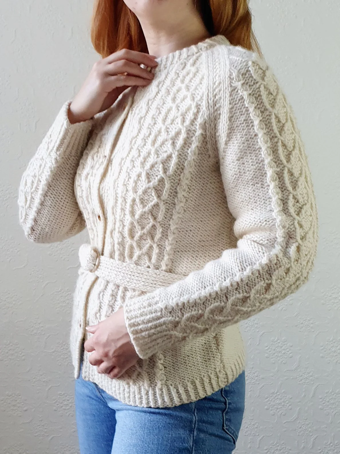 Vintage Arran Belted Cardigan - XS - Image 3