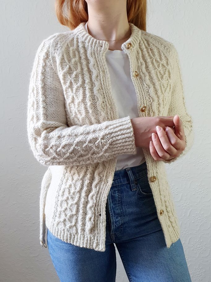 Vintage Arran Belted Cardigan - XS - Image 4