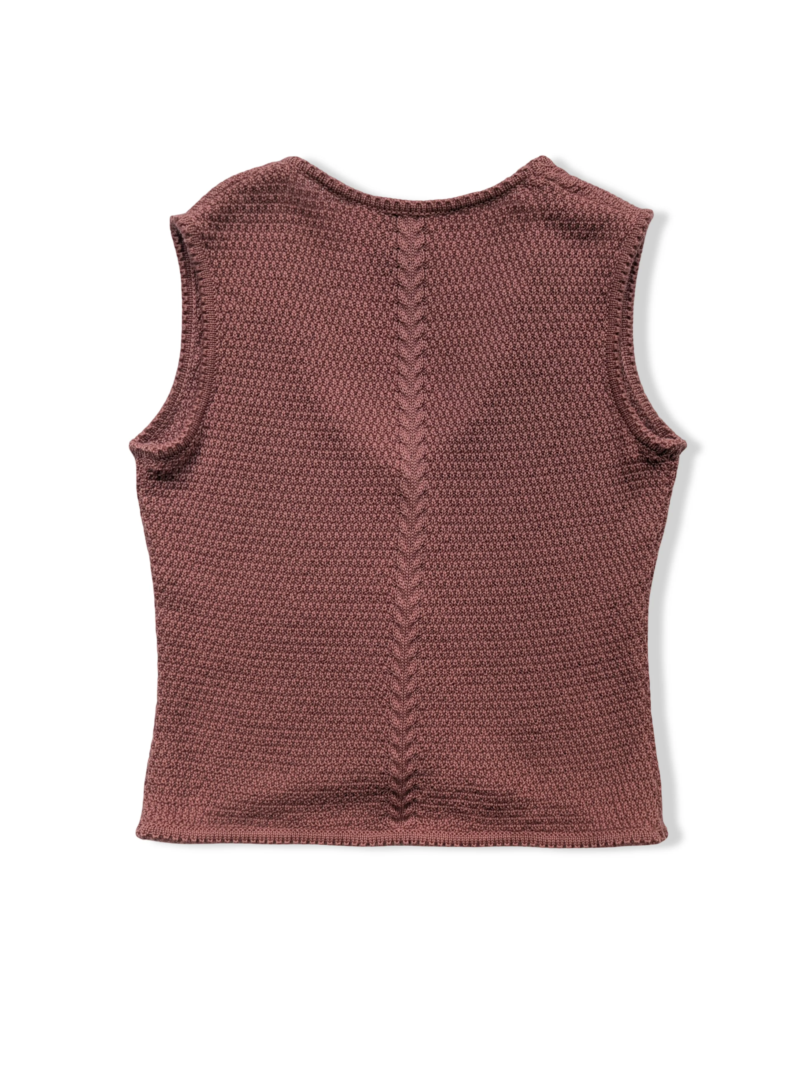 Vintage Austrian Pink Pure Wool Knitted Vest - S - Image 2