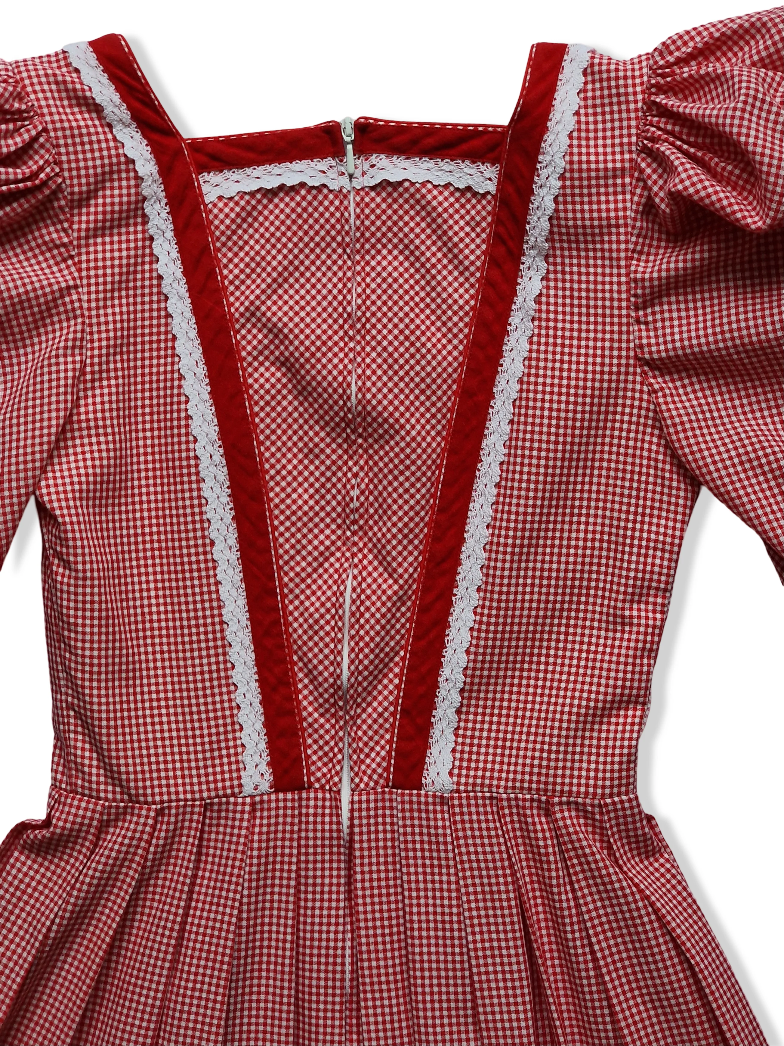 Vintage Austrian Red and White Gingham Dress - XS - Image 4