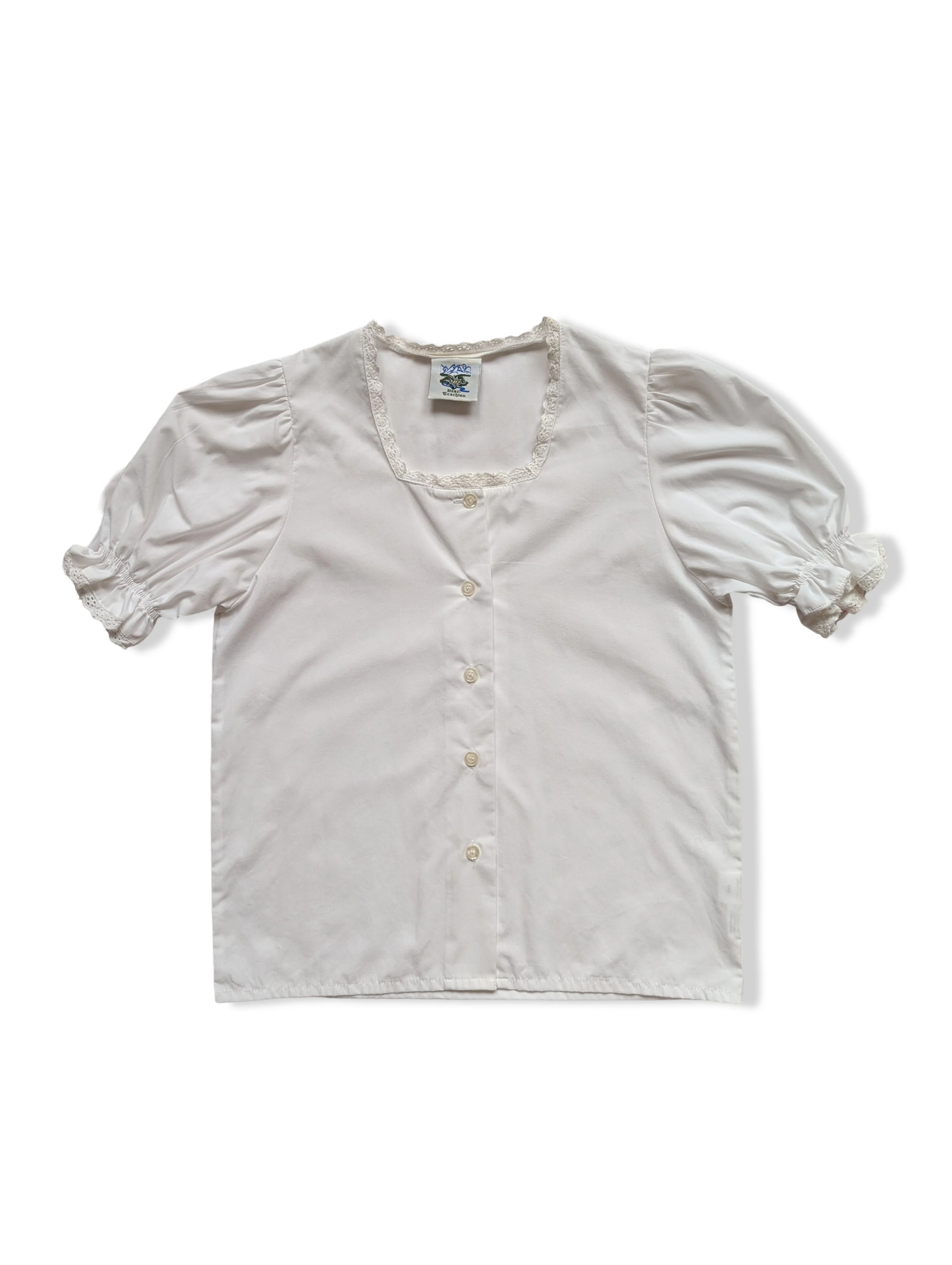 Vintage Austrian White Button Up Blouse - XS