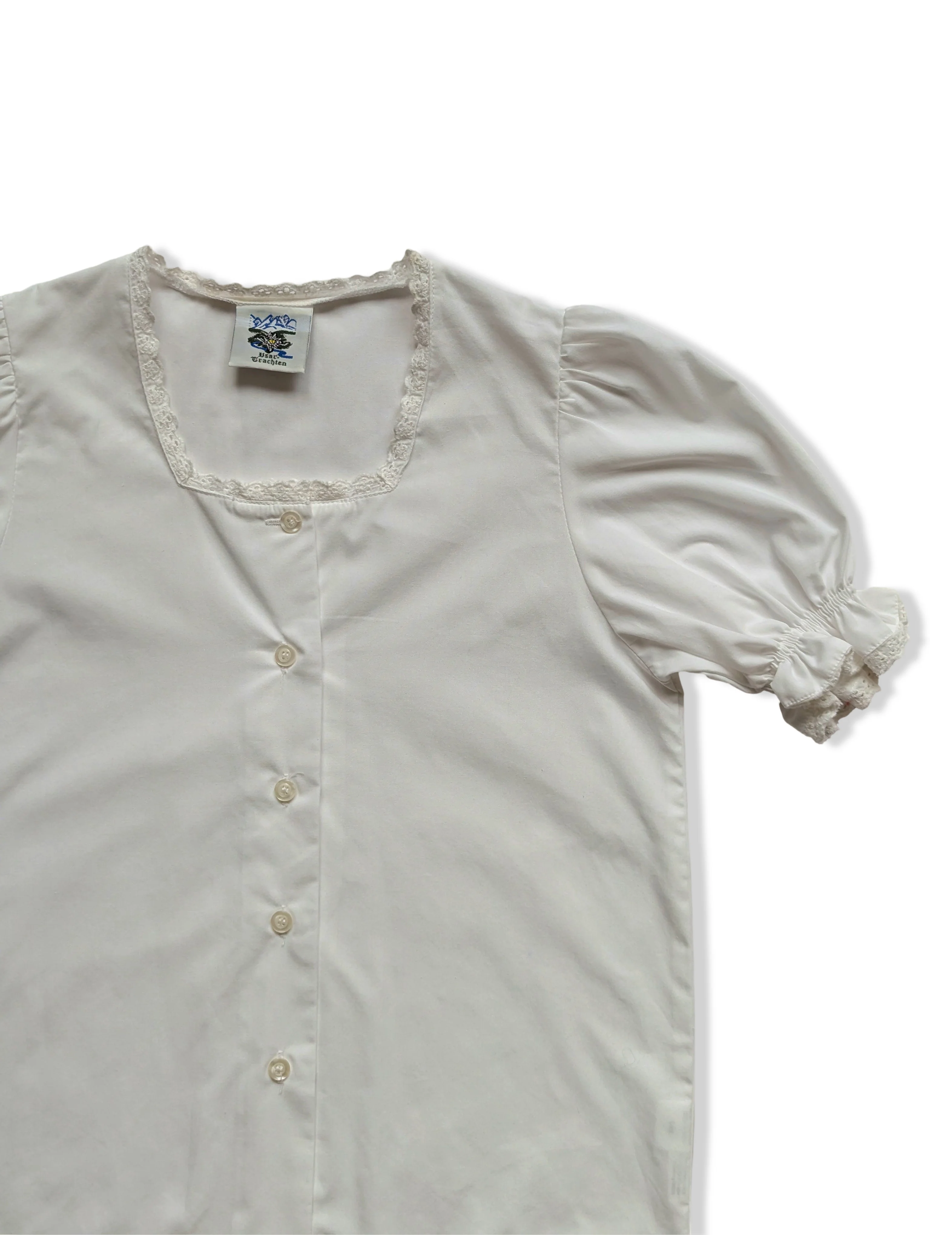 Vintage Austrian White Button Up Blouse - XS - Image 3